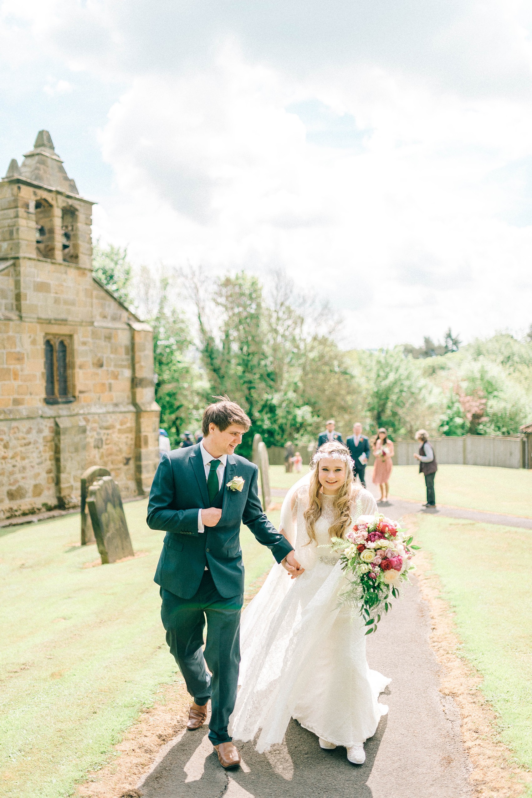 Sunny village Hall wedding North Yorkshire 16