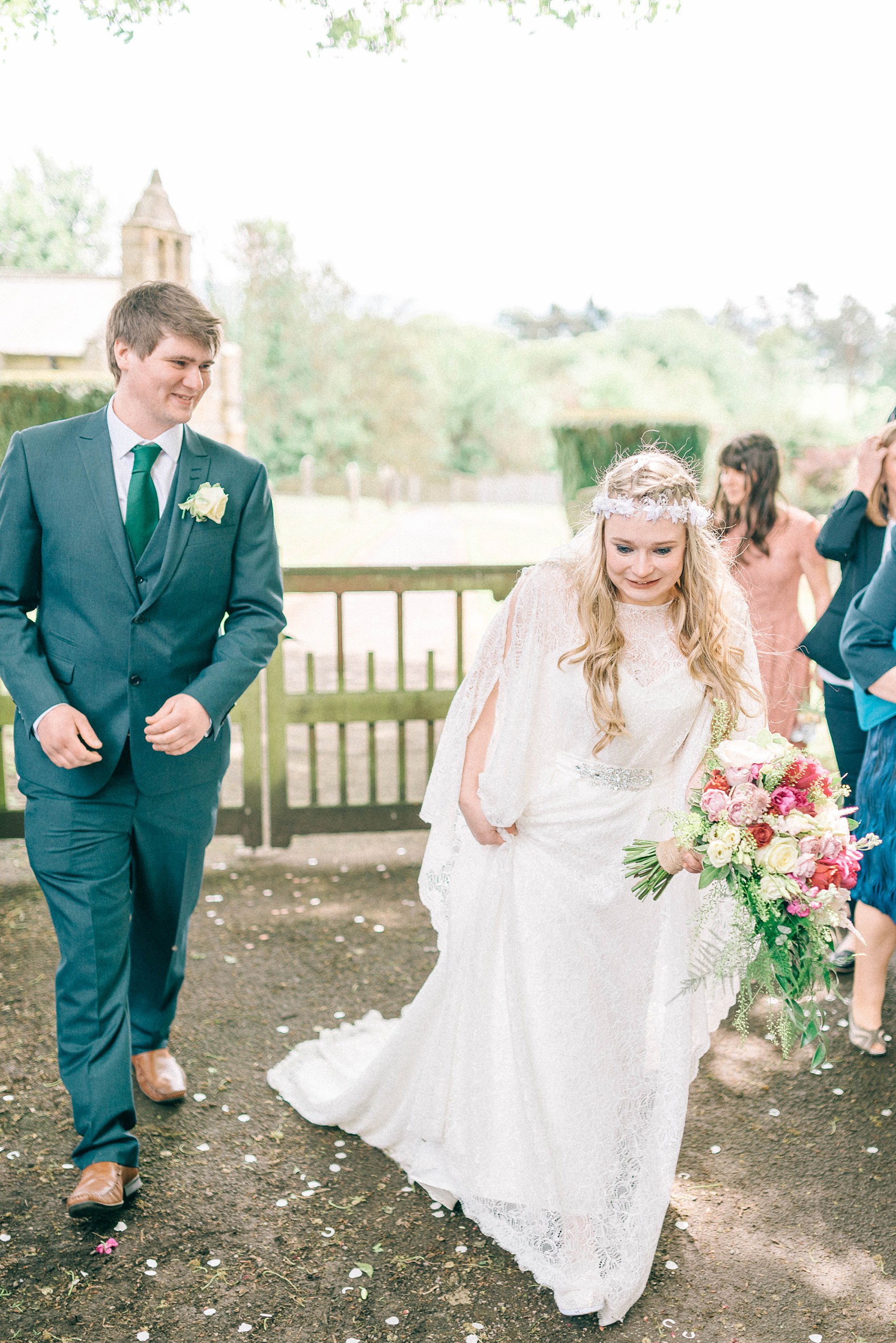 Sunny village Hall wedding North Yorkshire  - A 70's Inspired Bohemian Dress for a Sunny, Spring Village Hall Wedding in North Yorkshire