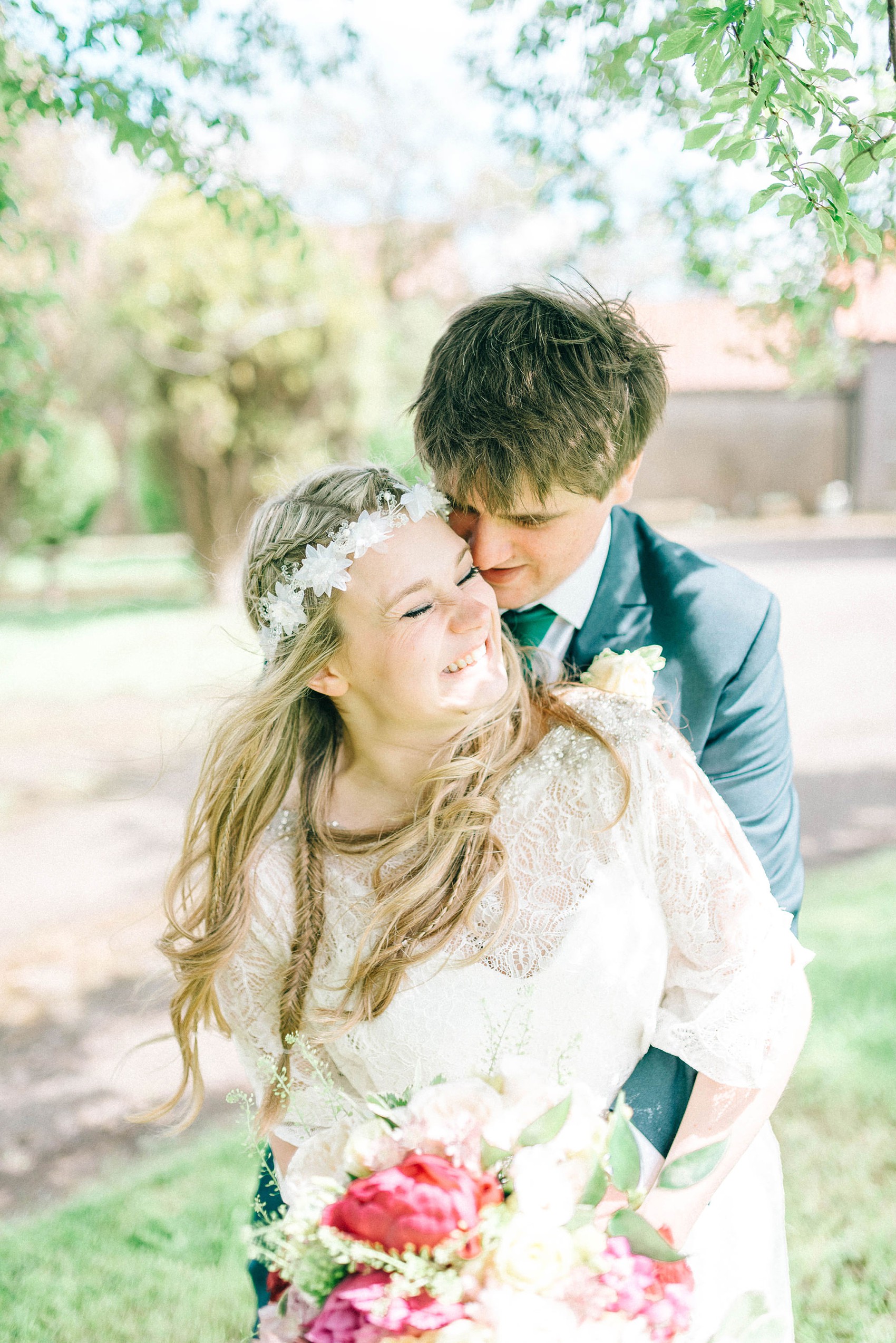 Sunny village Hall wedding North Yorkshire  - A 70's Inspired Bohemian Dress for a Sunny, Spring Village Hall Wedding in North Yorkshire