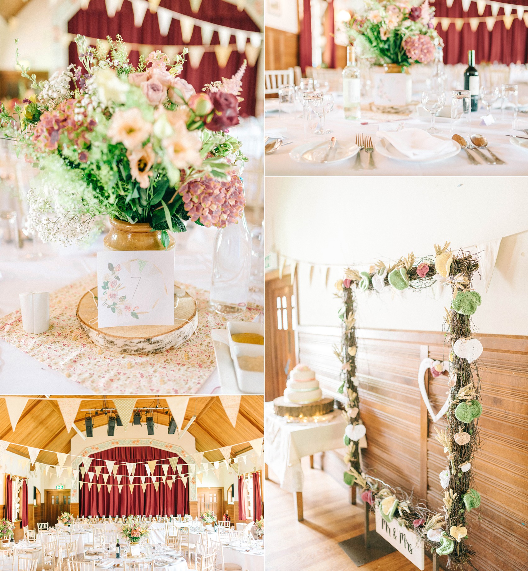 Sunny village Hall wedding North Yorkshire  - A 70's Inspired Bohemian Dress for a Sunny, Spring Village Hall Wedding in North Yorkshire