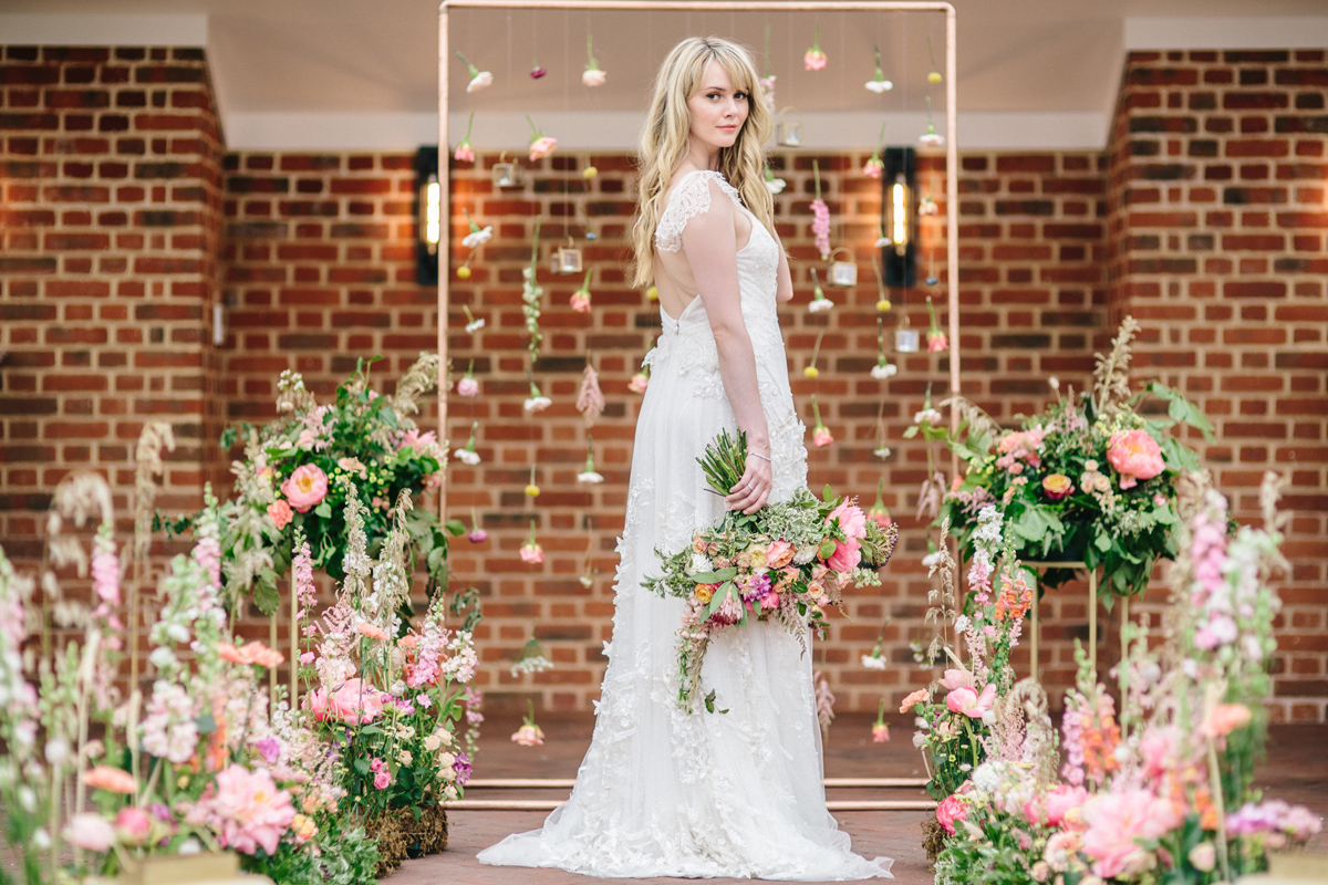 Syrencot wedding venue Wiltshire wild romantic bridal style 172