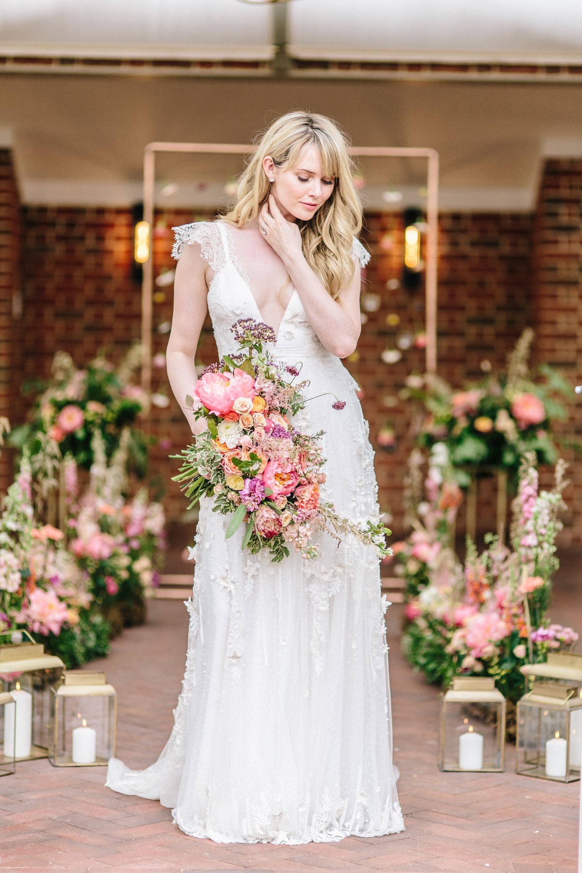Syrencot wedding venue Wiltshire wild romantic bridal style 179