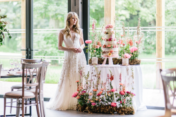 Romantic Meadow Flowers + Elegant Coral Pink Wedding Decor