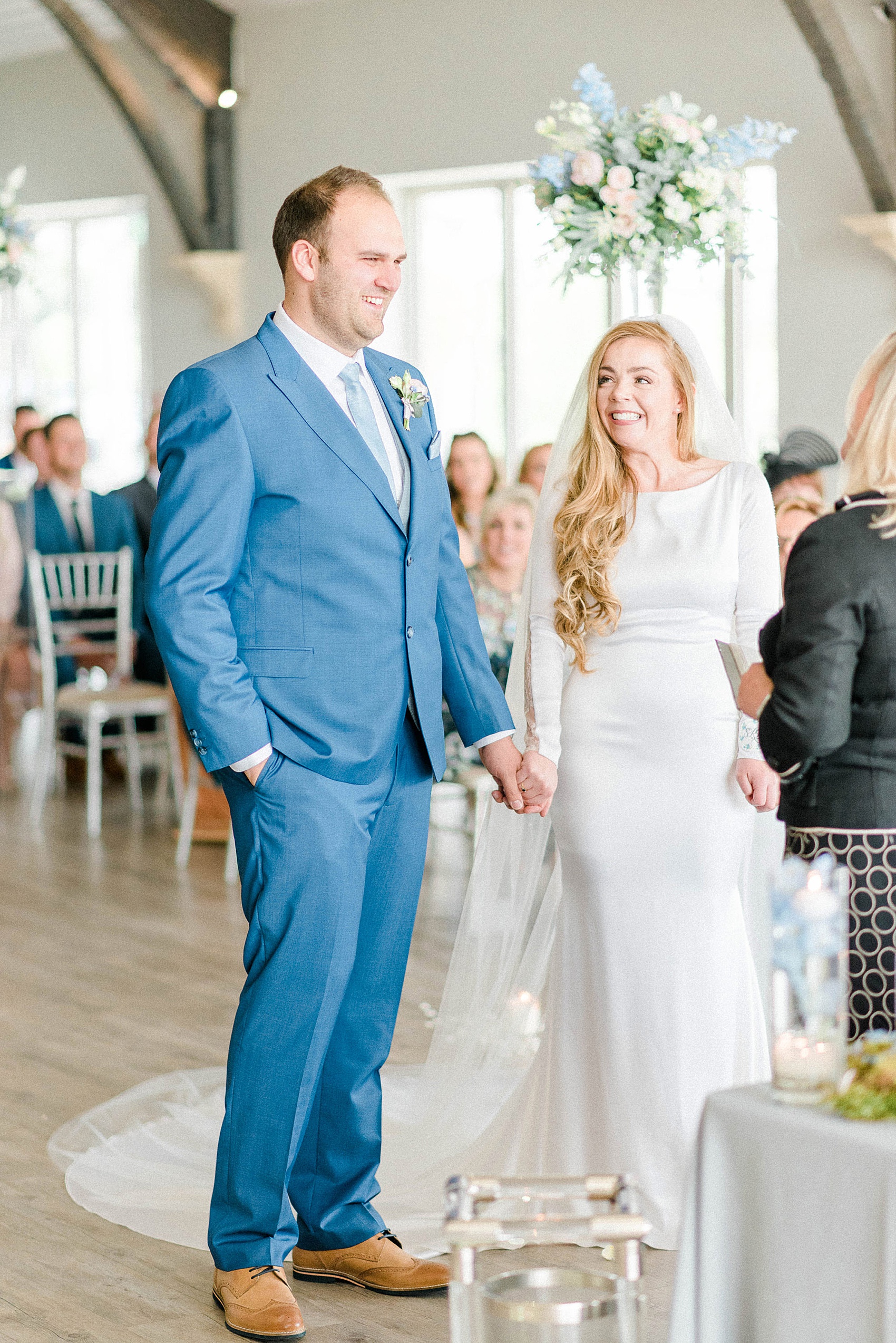  Pronovias modern dress Yorkshire wedding - A Pronovias Dress Embroidered with Forget-me-nots for an Italian Inspired, Flower-Filled Spring Wedding in Yorkshire