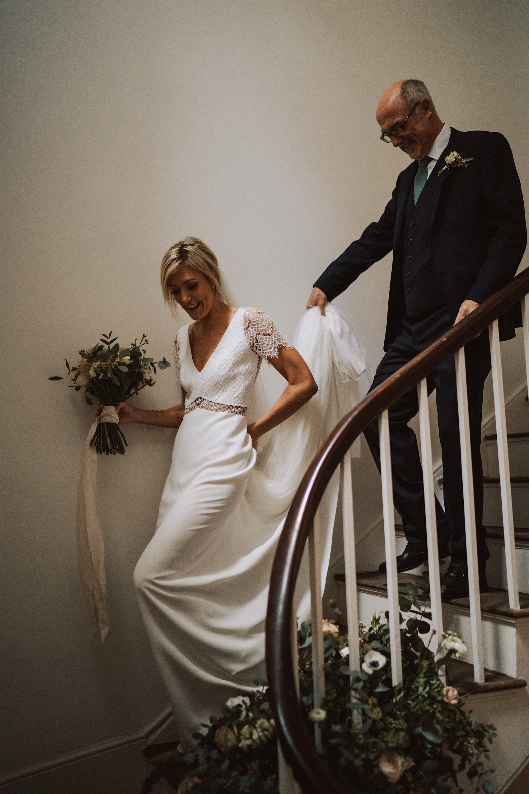 19 Mademoiselle de Guise dress candlelit festive wedding
