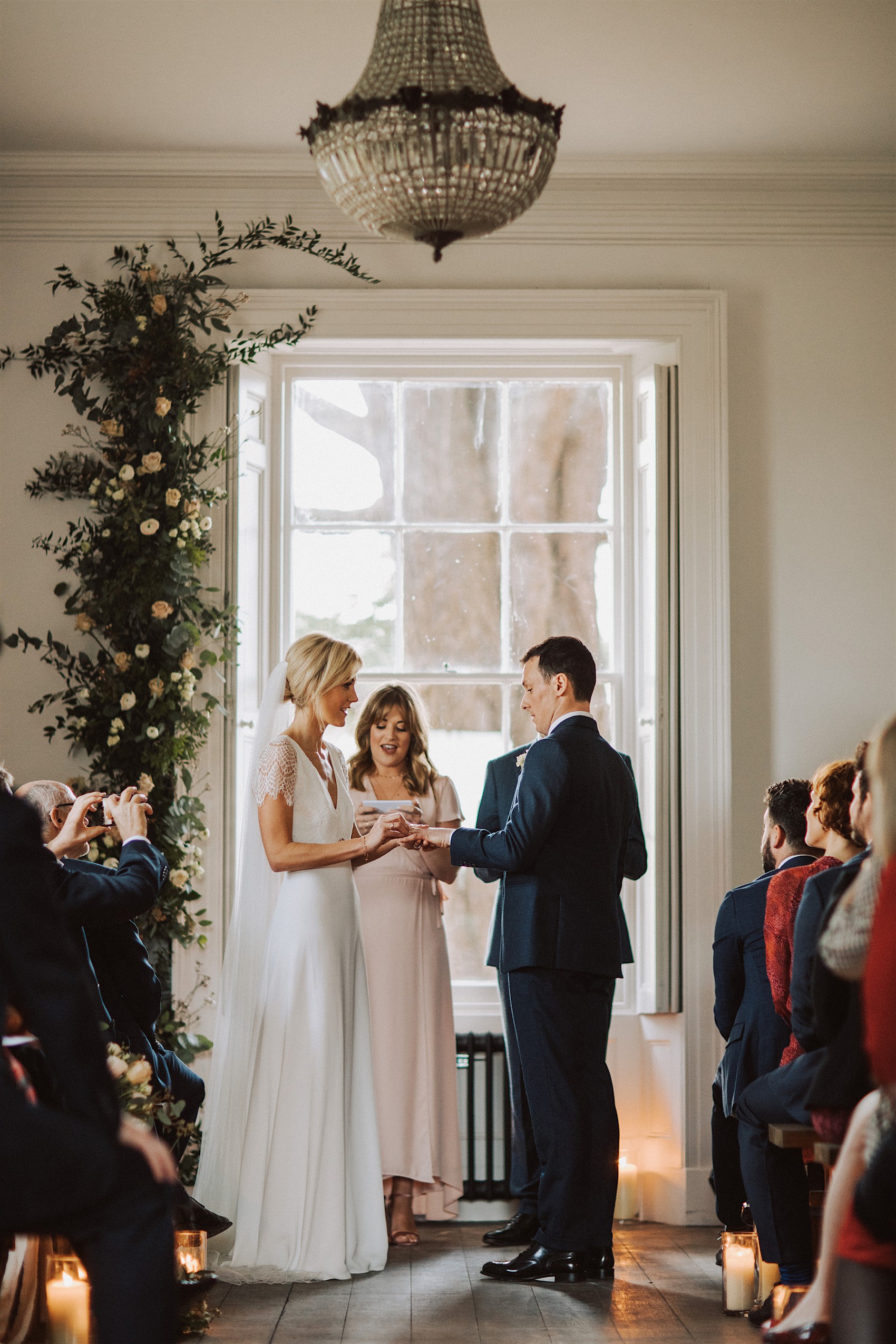  Mademoiselle de Guise dress candlelit festive wedding - A Mademoiselle de Guise Dress + Contemporary, Candlelit Festive Winter Wedding