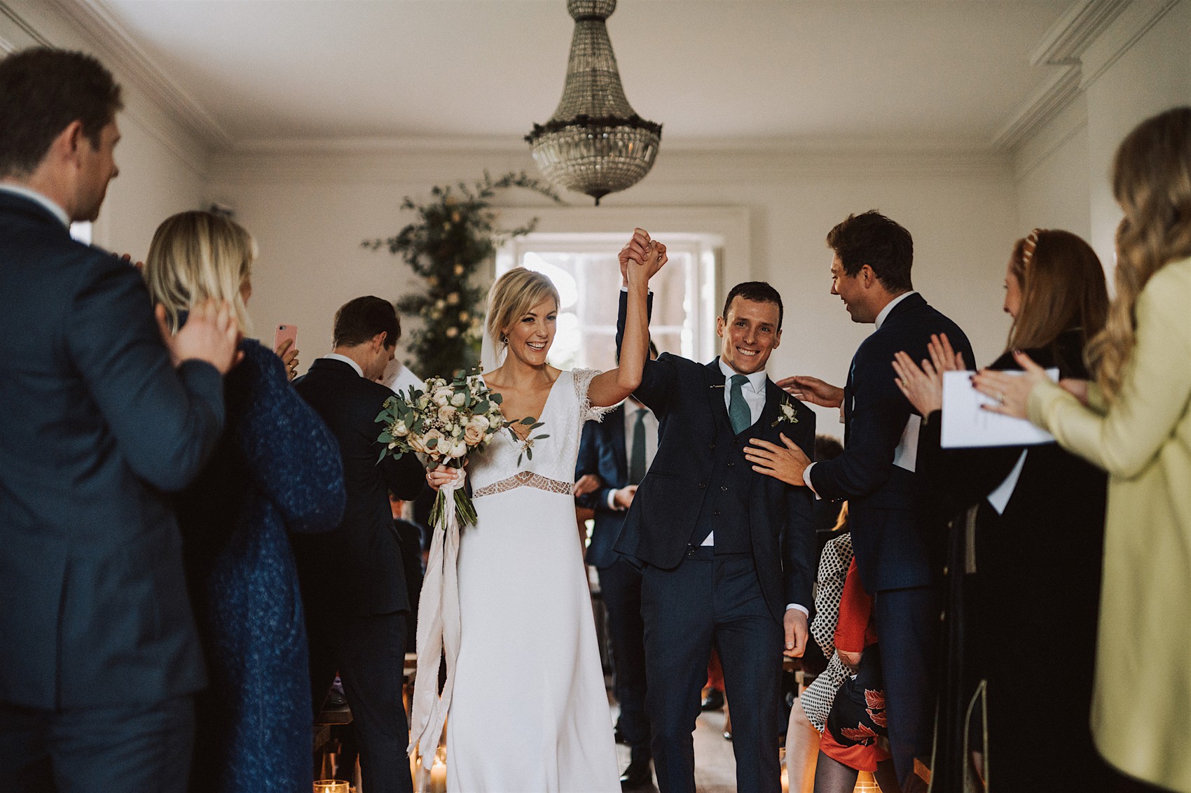 22 Mademoiselle de Guise dress candlelit festive wedding