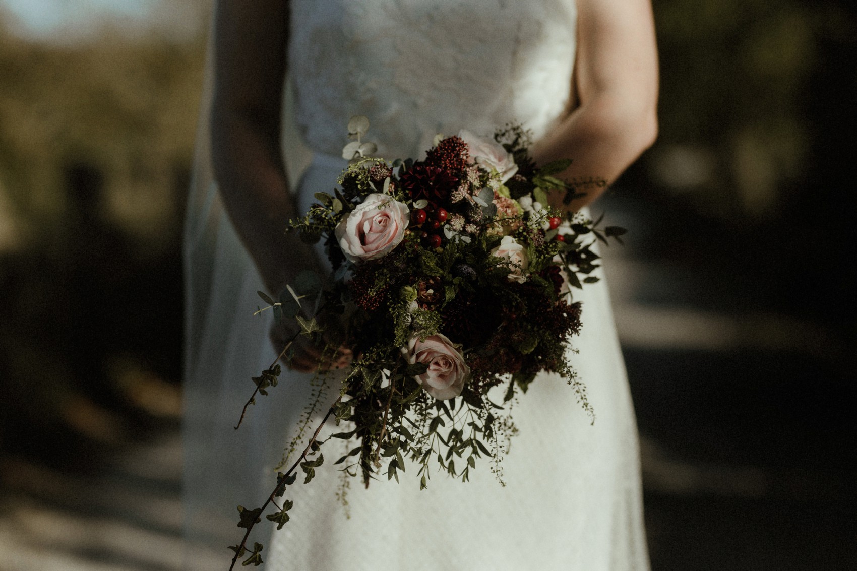  Halfpenny London bride Autumn marquee wedding - A Halfpenny London Dress + Hermione Harbutt Hairband for a Festoon Lights Marquee Wedding at the Family Home