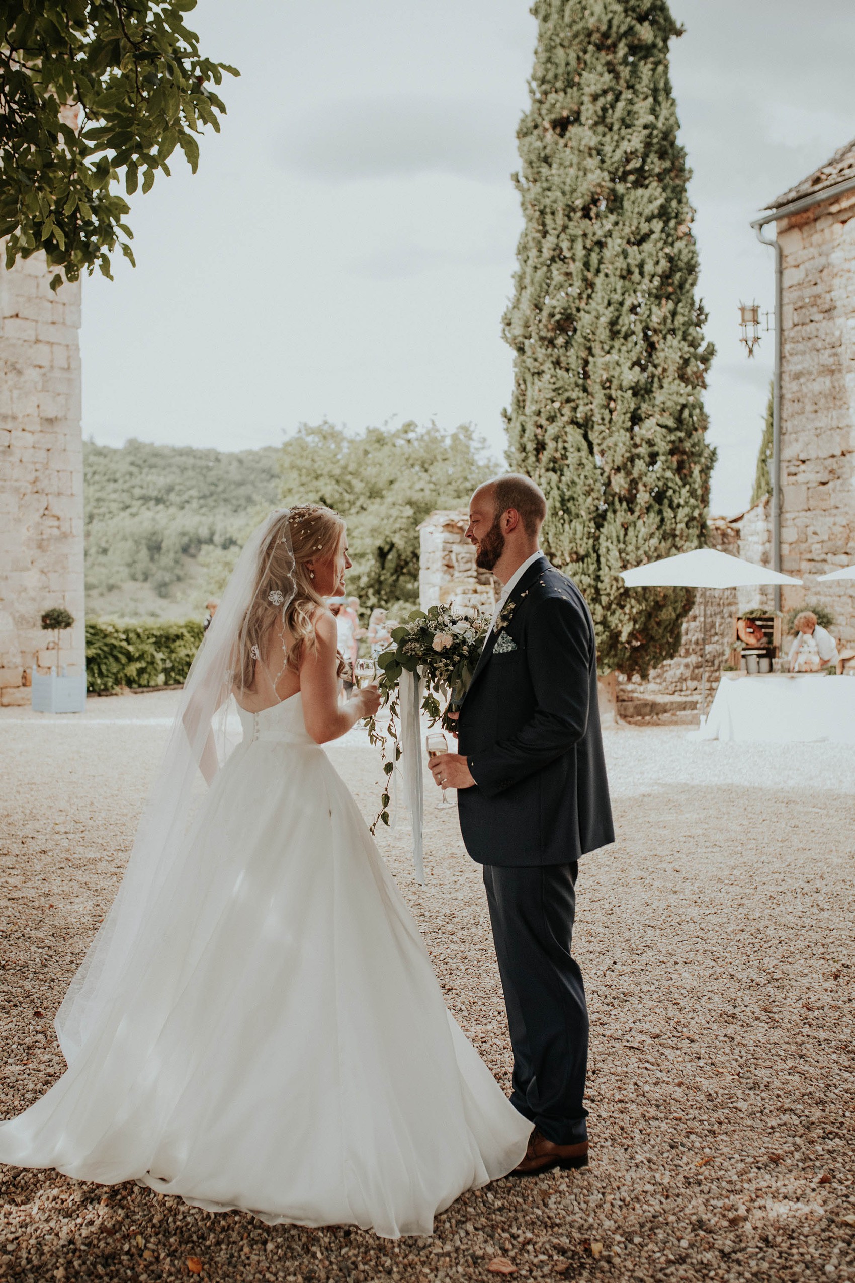  Caroline Castigliano bride French chateau wedding - A Caroline Castigliano Dress for a Timelessly Elegant + Romantic French Château Wedding