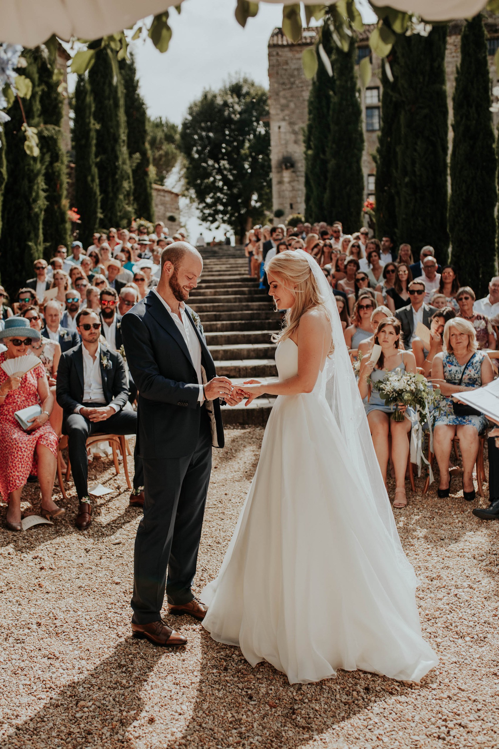  Caroline Castigliano bride French chateau wedding - A Caroline Castigliano Dress for a Timelessly Elegant + Romantic French Château Wedding