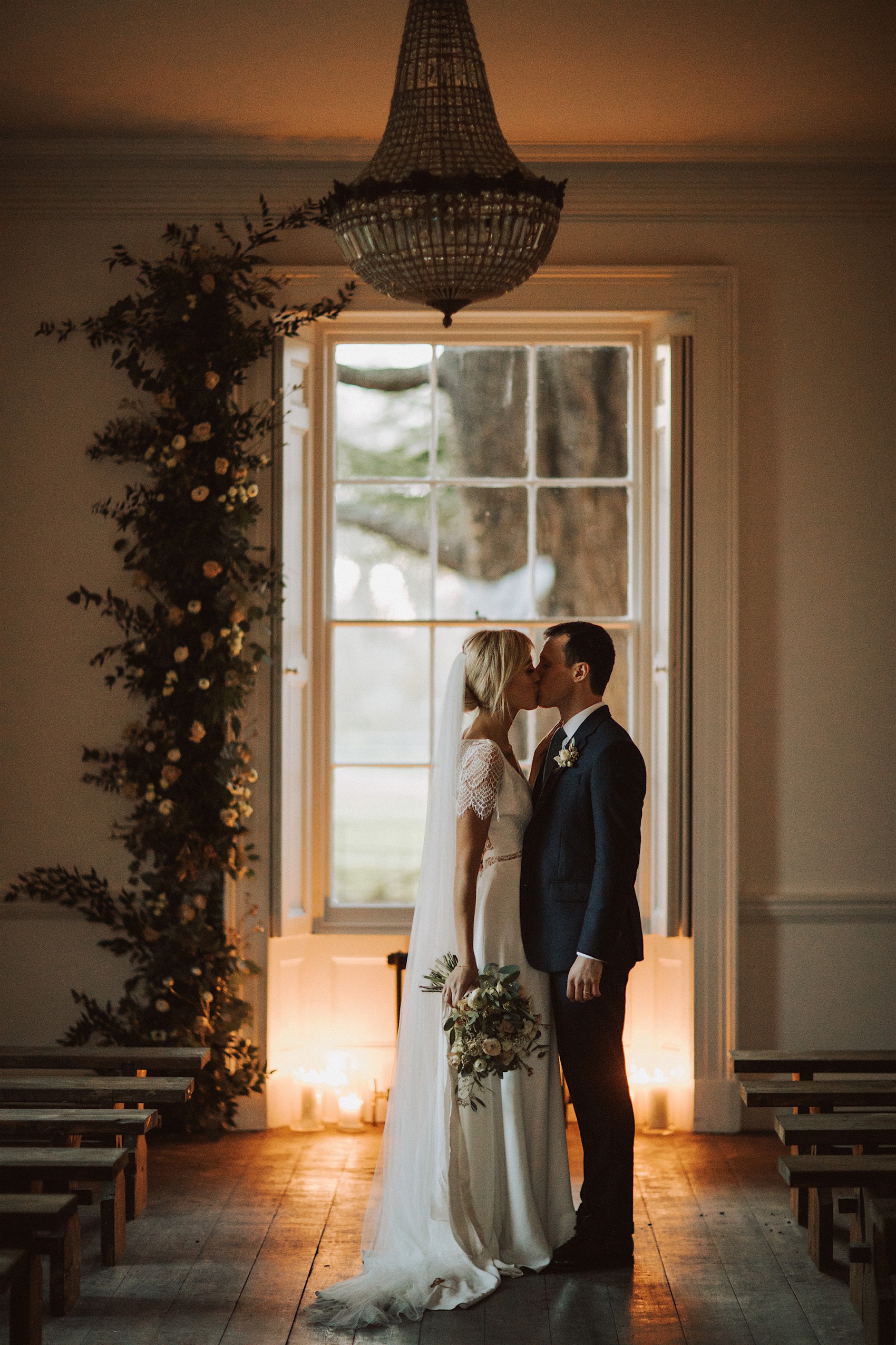36 Mademoiselle de Guise dress candlelit festive wedding