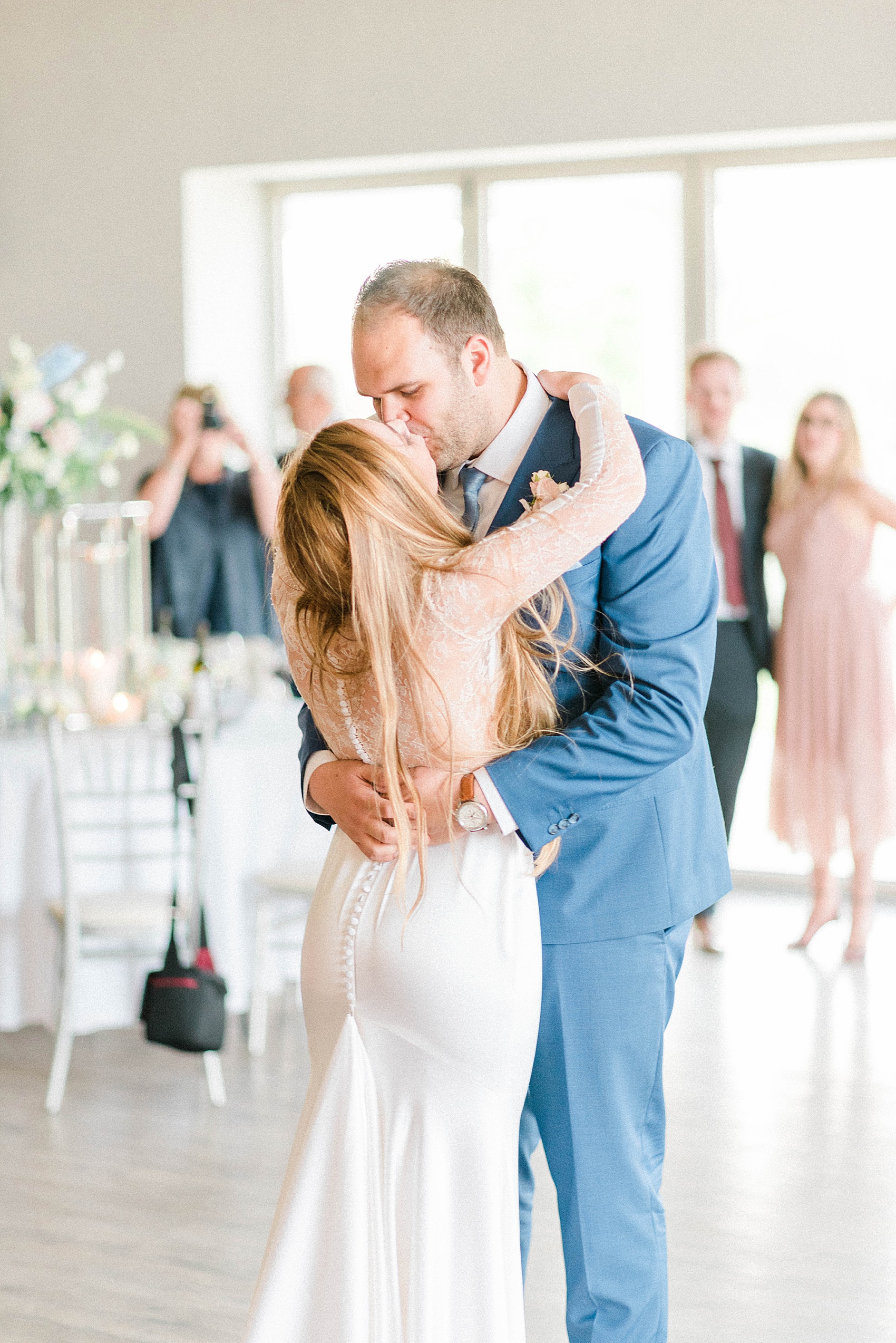  Pronovias modern dress Yorkshire wedding - A Pronovias Dress Embroidered with Forget-me-nots for an Italian Inspired, Flower-Filled Spring Wedding in Yorkshire