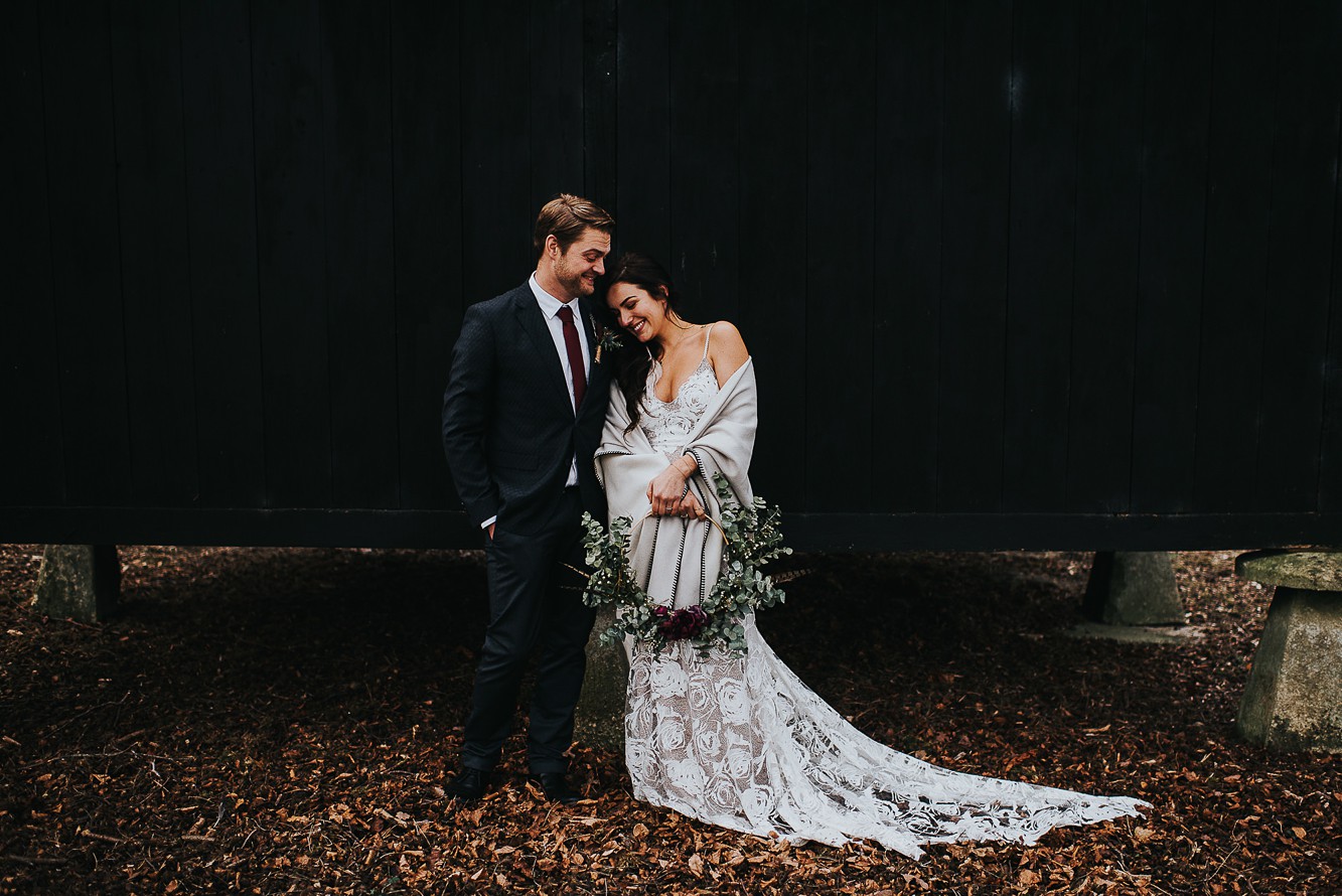 38 Grace Loves Lace bride winter barn wedding