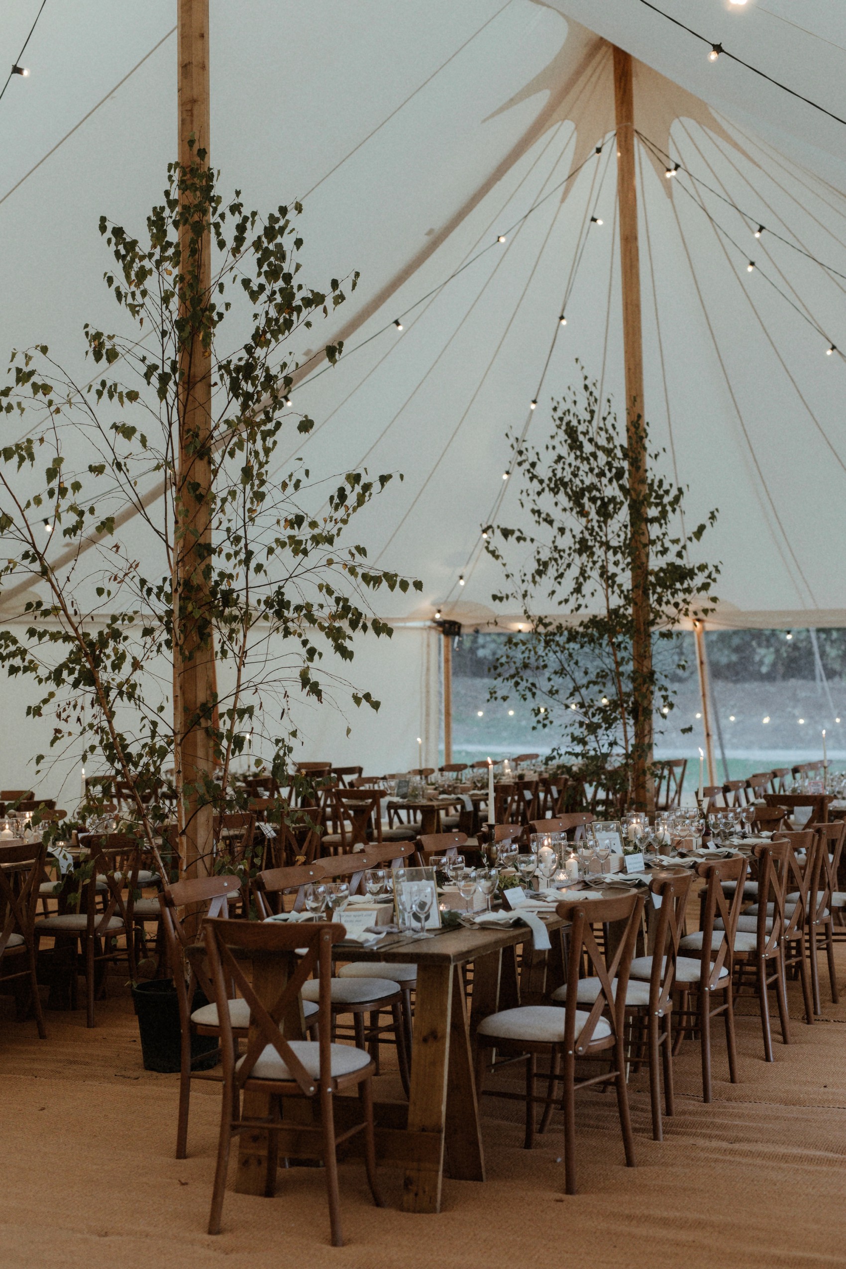  Halfpenny London bride Autumn marquee wedding - A Halfpenny London Dress + Hermione Harbutt Hairband for a Festoon Lights Marquee Wedding at the Family Home