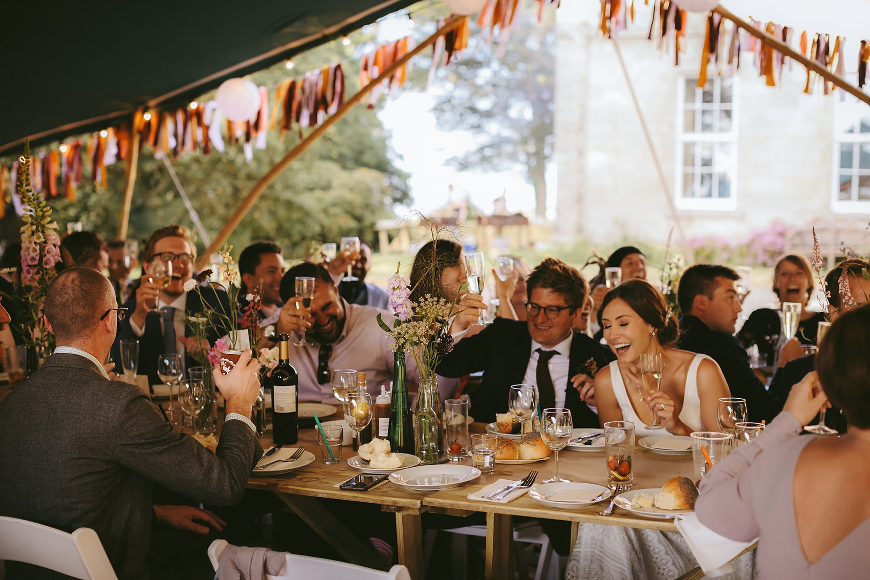  Truvelle bride Bude Hall wedding Durham - A Truvelle Dress + Handmade Veil for an Anglo-American, Festival Inspired Wedding in Northumberland