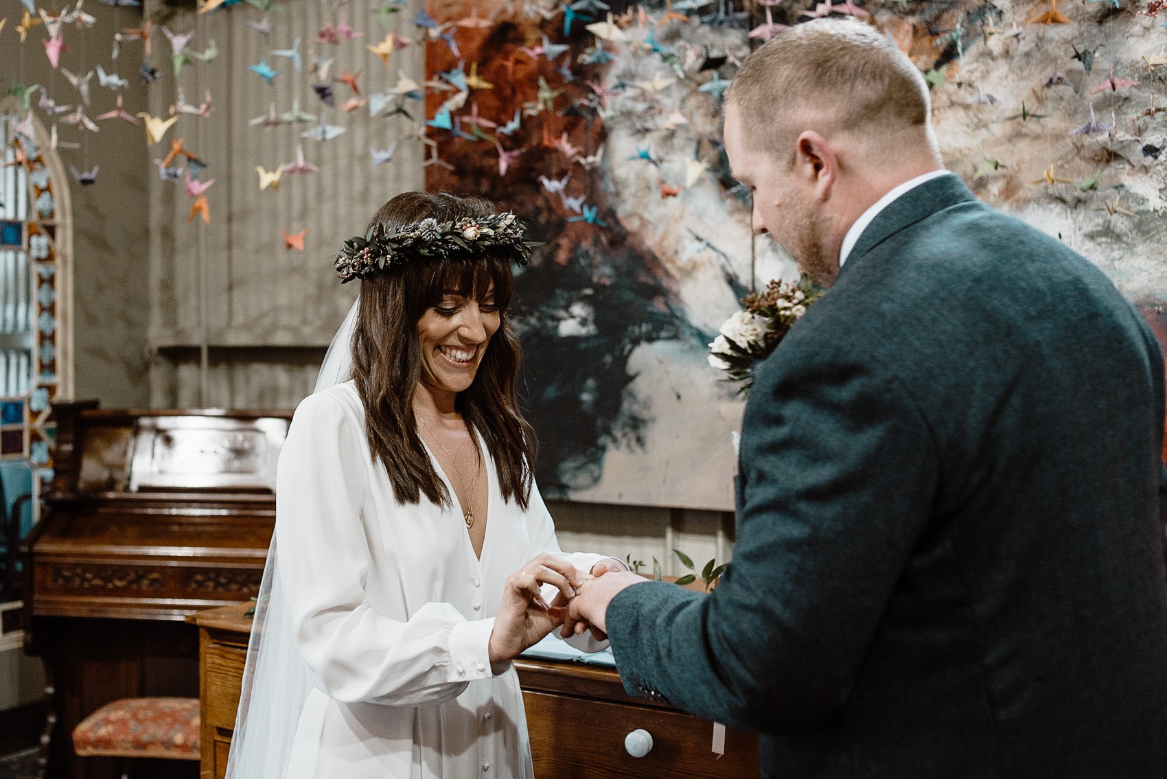 Alexandra Grecco bride Irish Forest Wedding  - A Bride in Alexandra Grecco, 1000 Papercranes and an Irish Forest Wedding