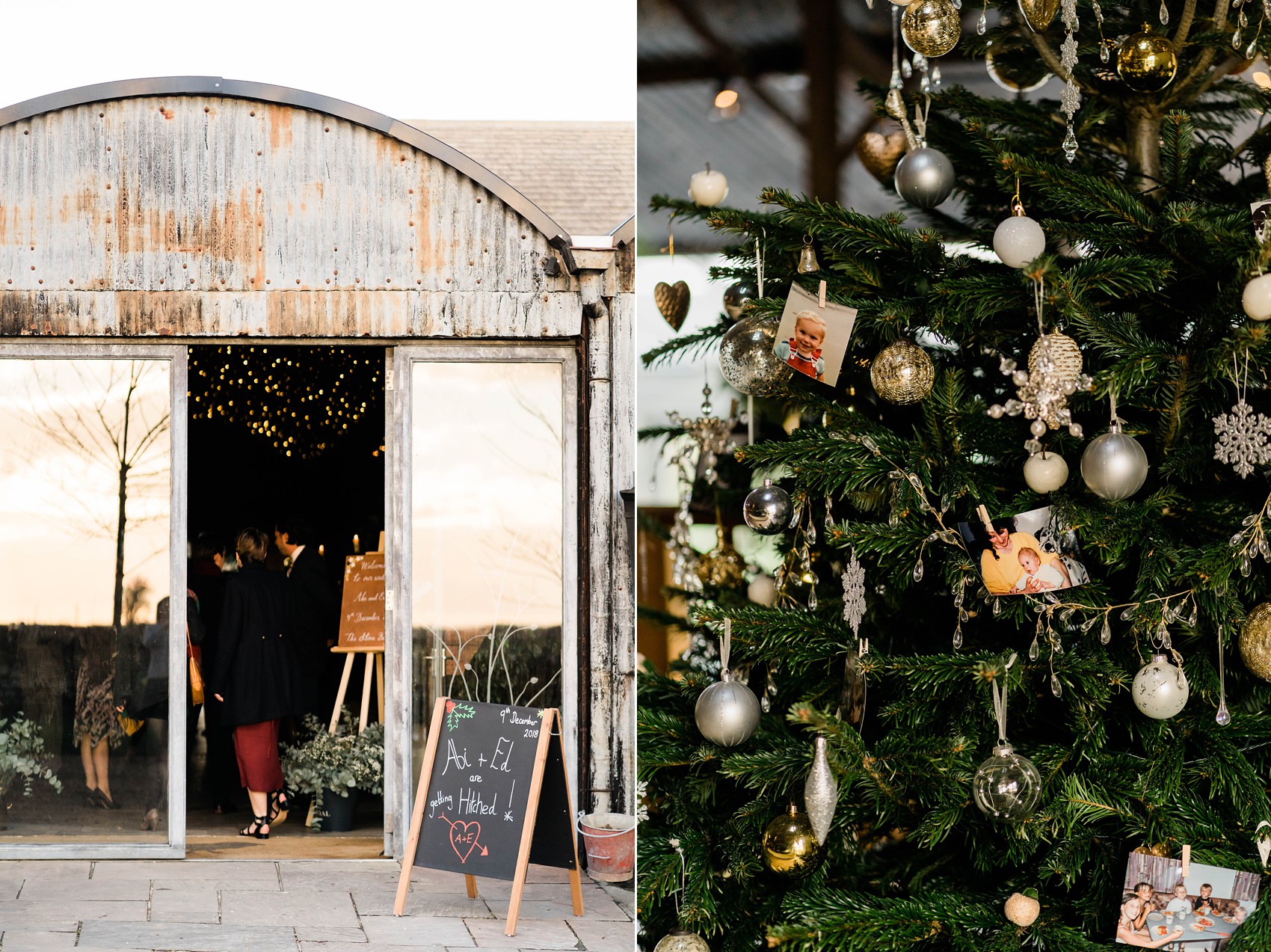 Charlie Brear dress Christmas festive wedding  - A Charlie Brear Dress & Cosy Christmas Vibes for a Festive Winter Barn Wedding