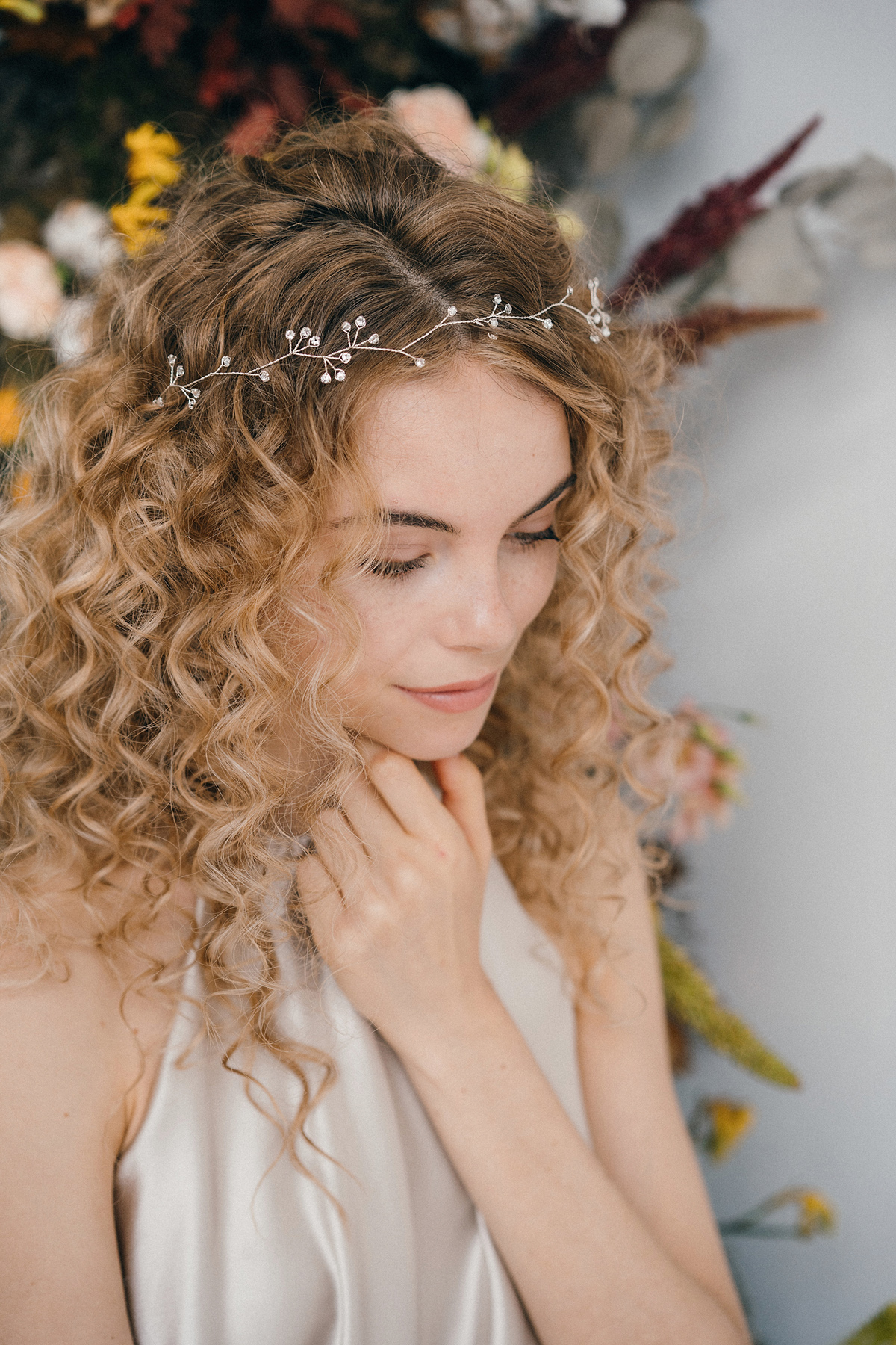 Curly haired bride Celine hairvine by debbiecarlisle.com £125