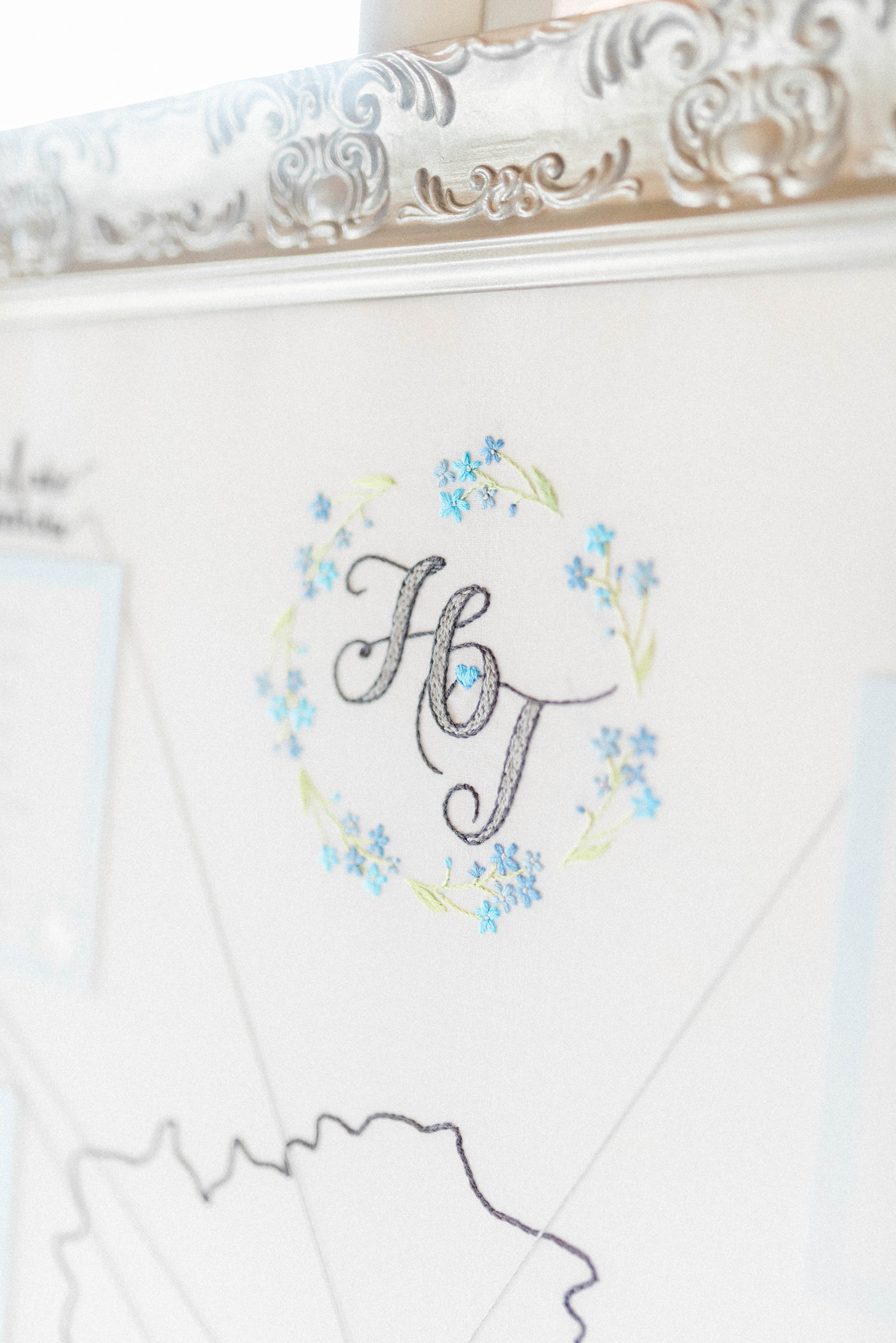 Embroidered table plan - A Pronovias Dress Embroidered with Forget-me-nots for an Italian Inspired, Flower-Filled Spring Wedding in Yorkshire