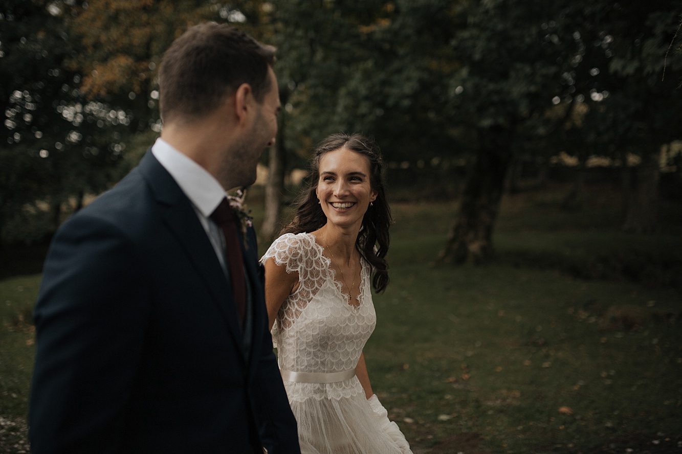 A Kate Beaumont Dress + Dried Flower Bouquet for an Anglo-Polish Autumn Marquee Wedding in the Peak District 50 Kate Beaumont bride 11