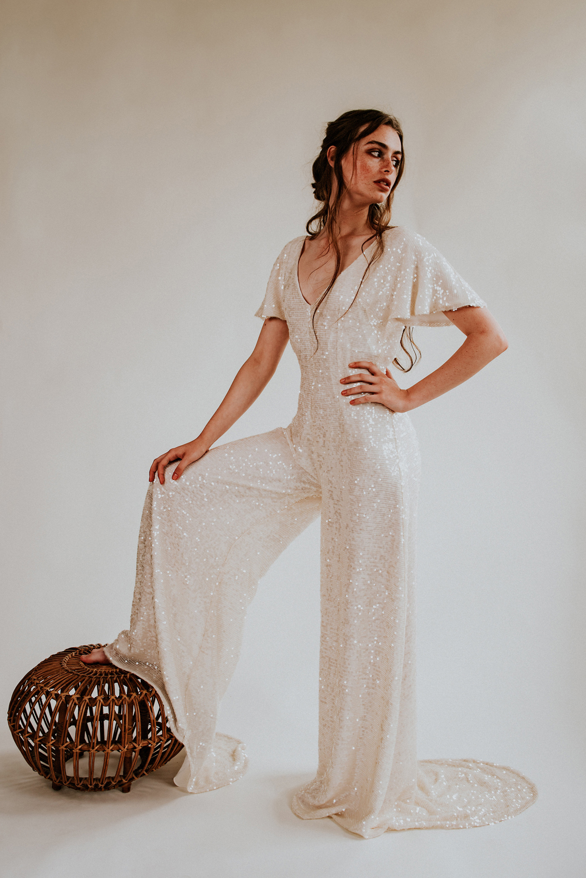 Rolling in Roses wedding dress The Eros Jumpsuit - Rolling in Roses - Sustainable + Ethical Wedding Dresses Using Eco-Friendly Fabric + Peace Silk, for the Modern and Wildly Romantic Bride