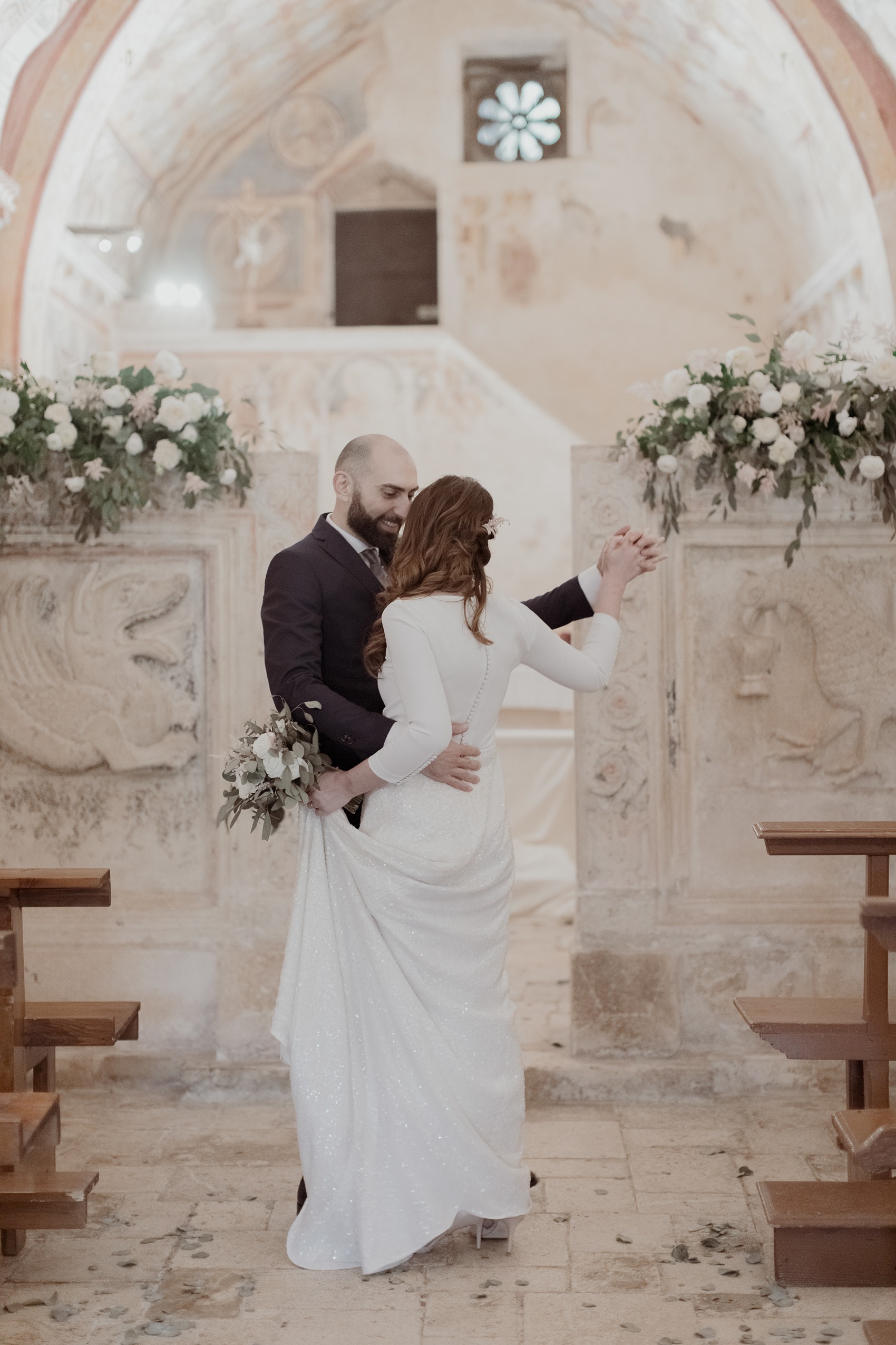Stylish intimate Italian elopement sequin wedding dress 27 1