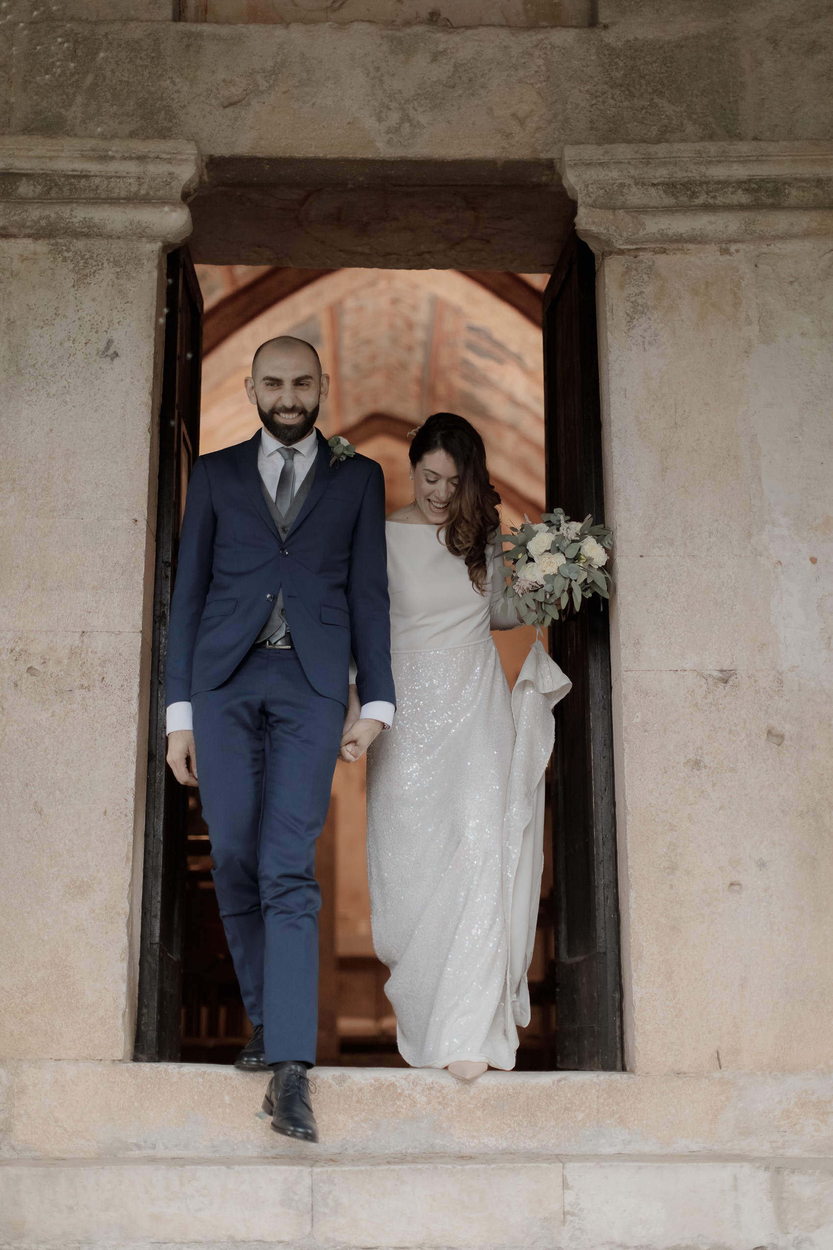 Stylish intimate Italian elopement sequin wedding dress 28 1