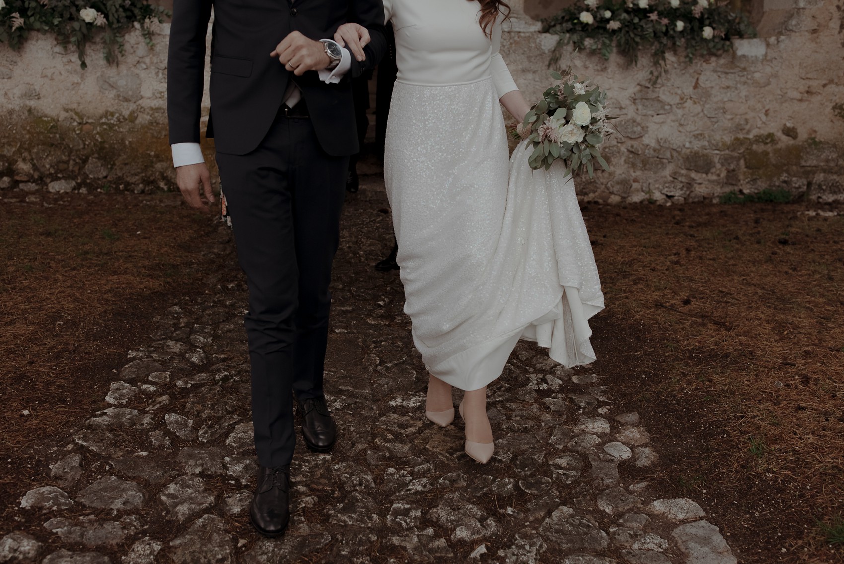 Stylish intimate Italian elopement sequin wedding dress 30 1