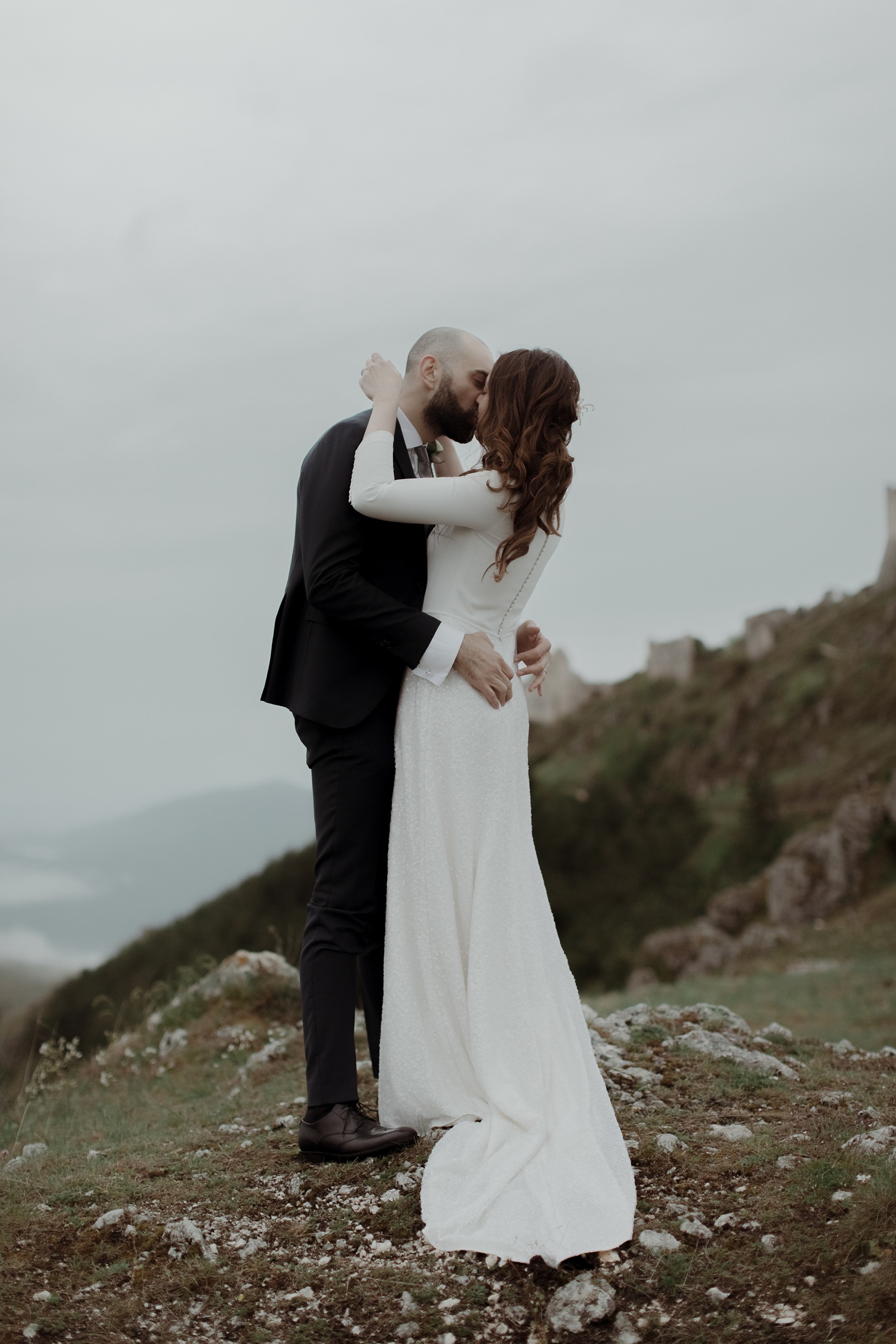 Stylish intimate Italian elopement sequin wedding dress 34 1