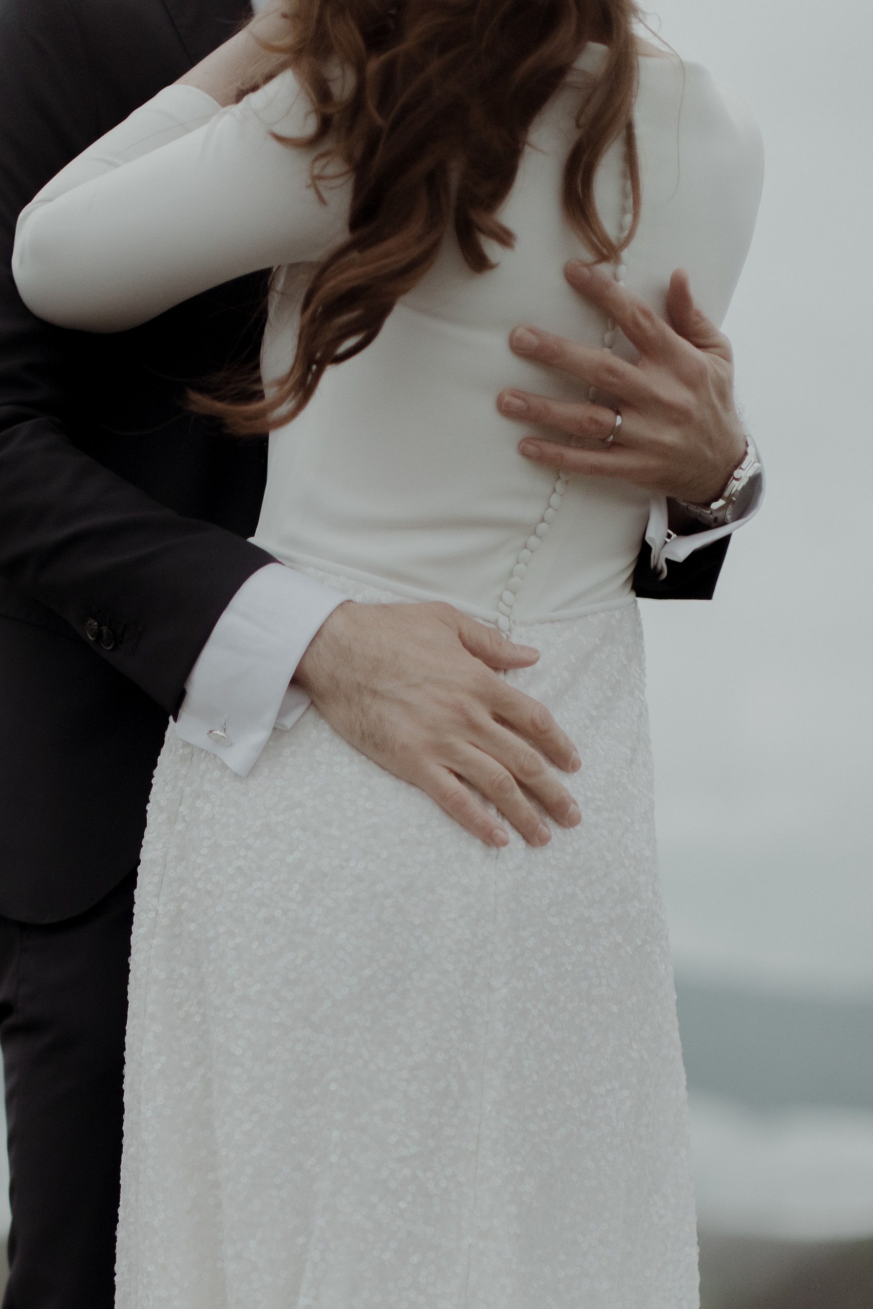 Stylish intimate Italian elopement sequin wedding dress 36 1