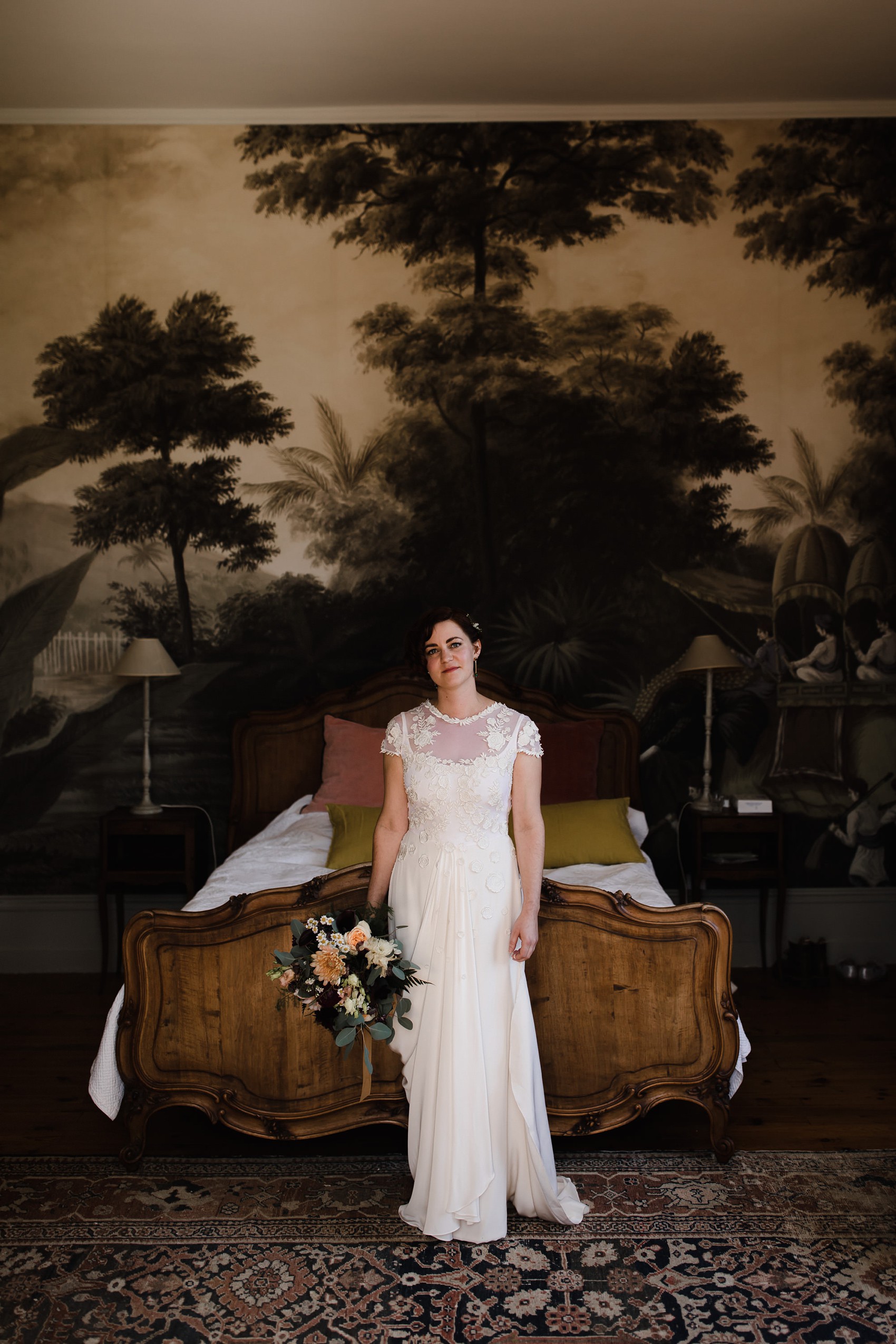 Temperley London bride French Chateau wedding  - A Temperley London Dress, Velvet, Tweed + Jewel Tones for a Joyful Chateau Wedding in South West France