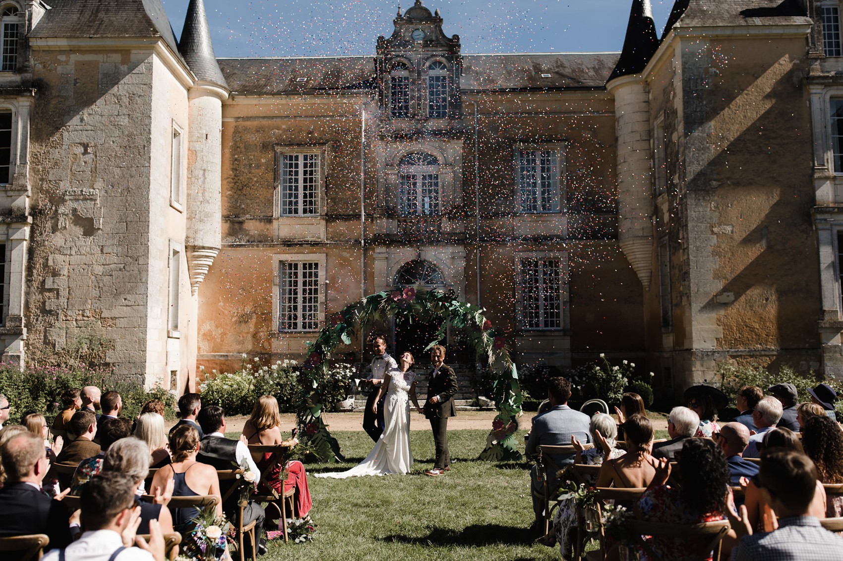 Temperley London bride French Chateau wedding  - A Temperley London Dress, Velvet, Tweed + Jewel Tones for a Joyful Chateau Wedding in South West France