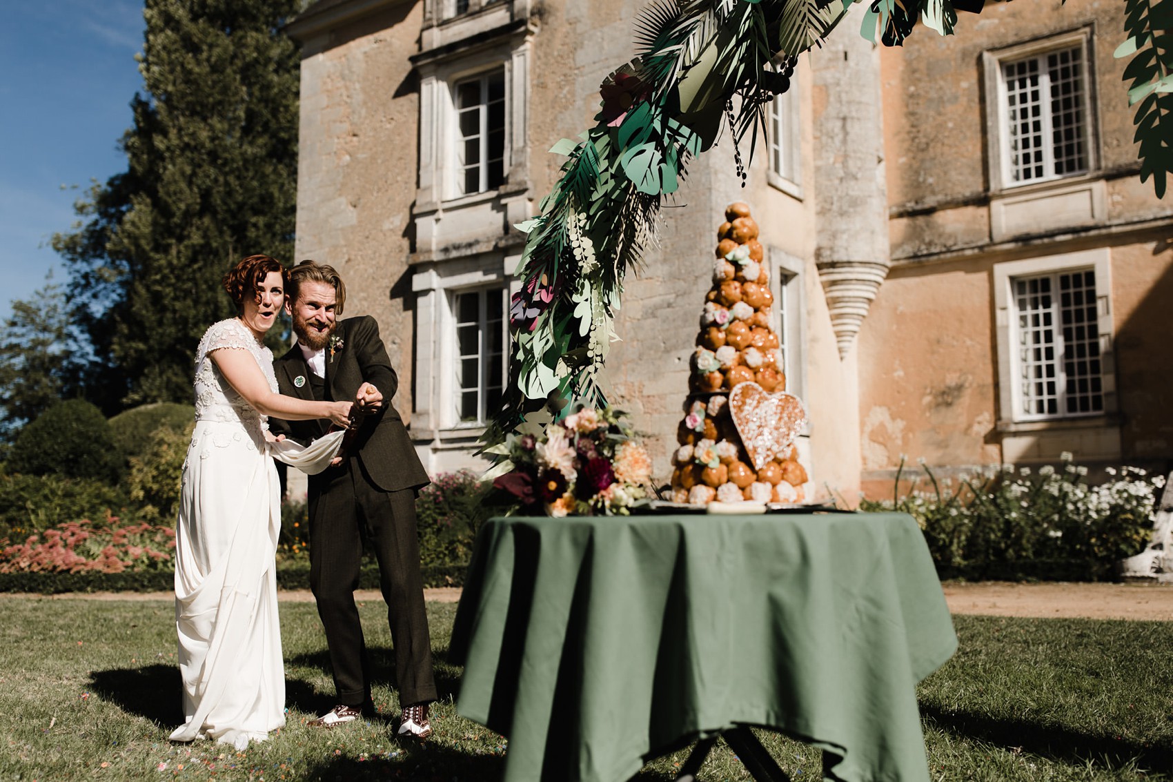 Temperley London bride French Chateau wedding  - A Temperley London Dress, Velvet, Tweed + Jewel Tones for a Joyful Chateau Wedding in South West France