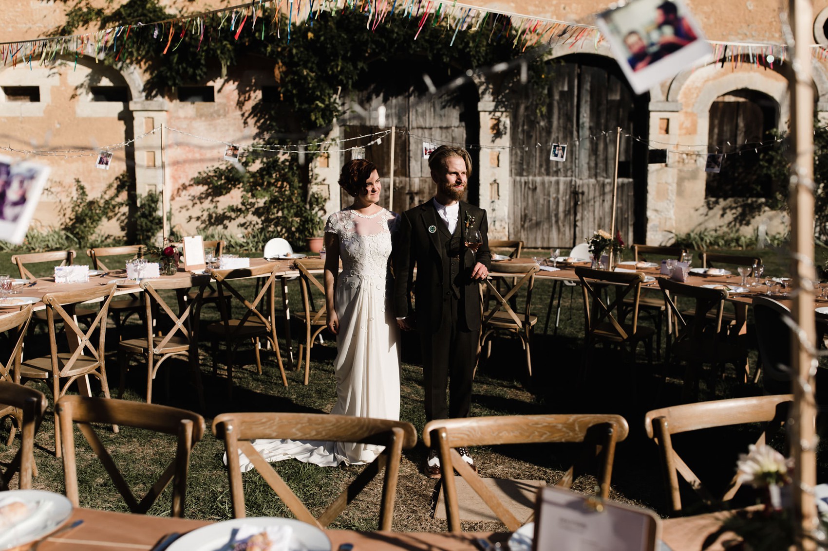 Temperley London bride French Chateau wedding  - A Temperley London Dress, Velvet, Tweed + Jewel Tones for a Joyful Chateau Wedding in South West France