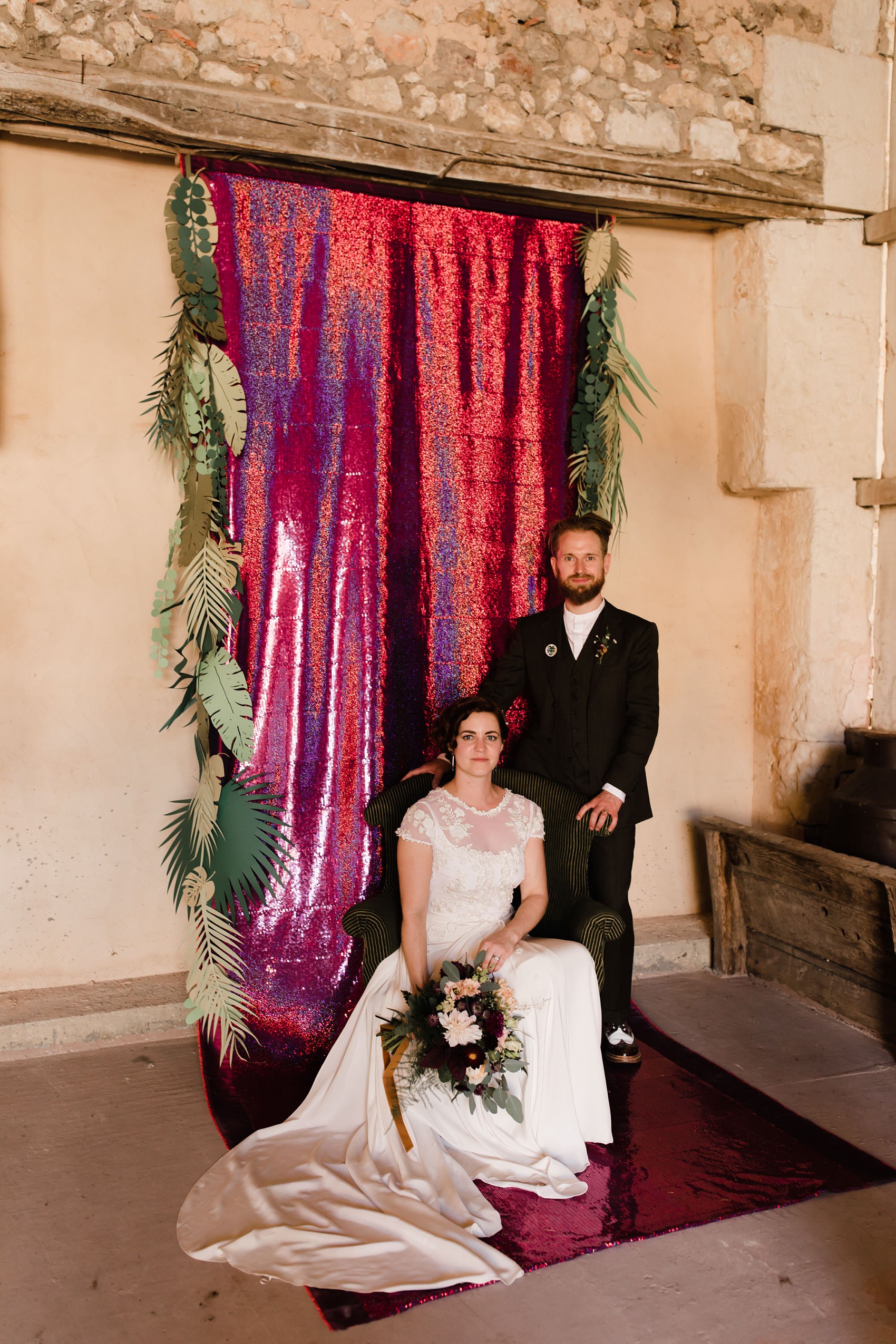 Temperley London bride French Chateau wedding  - A Temperley London Dress, Velvet, Tweed + Jewel Tones for a Joyful Chateau Wedding in South West France