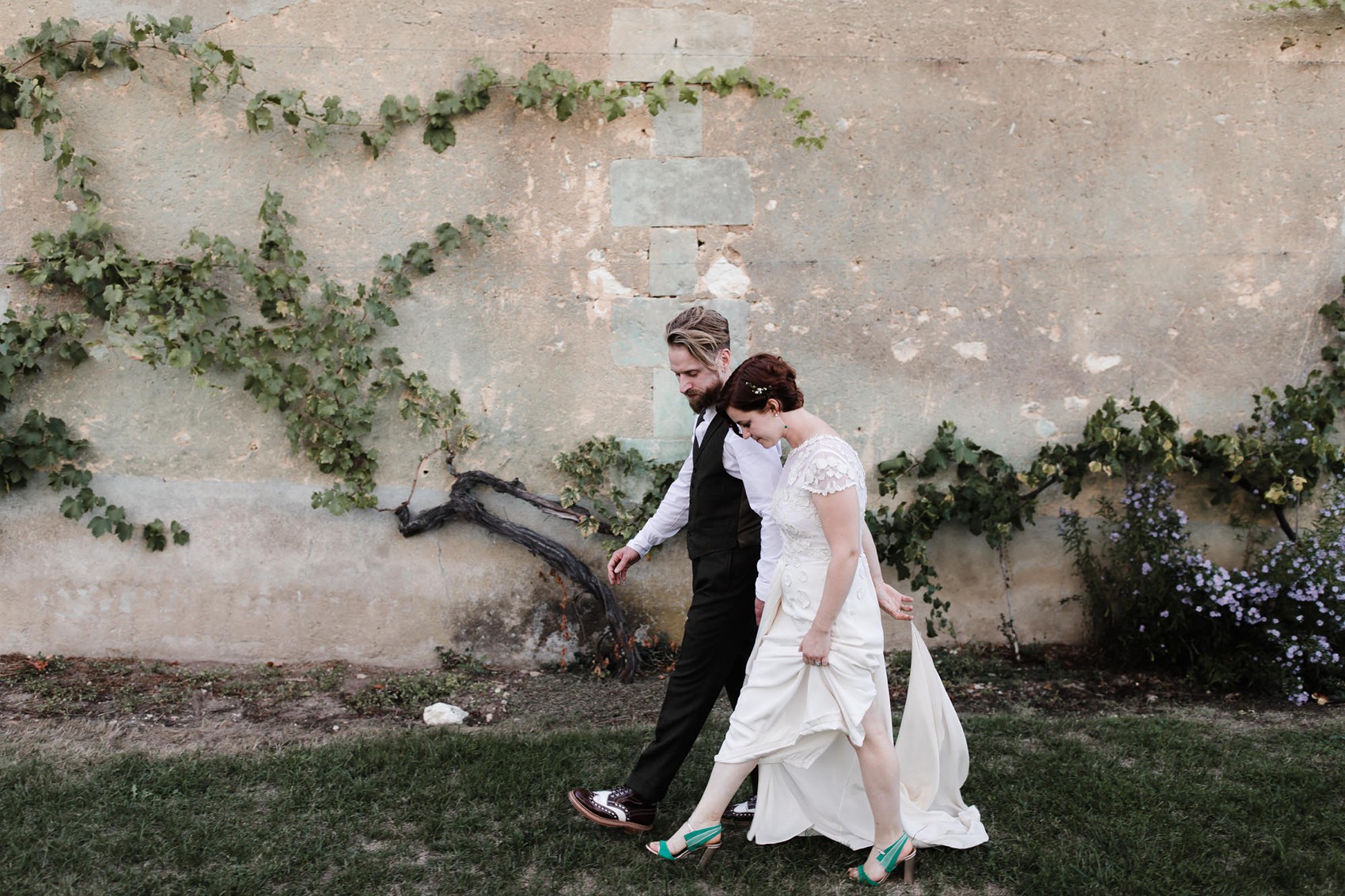 Temperley London bride French Chateau wedding  - A Temperley London Dress, Velvet, Tweed + Jewel Tones for a Joyful Chateau Wedding in South West France