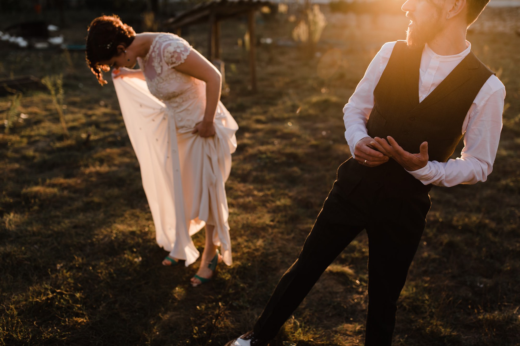 Temperley London bride French Chateau wedding  - A Temperley London Dress, Velvet, Tweed + Jewel Tones for a Joyful Chateau Wedding in South West France