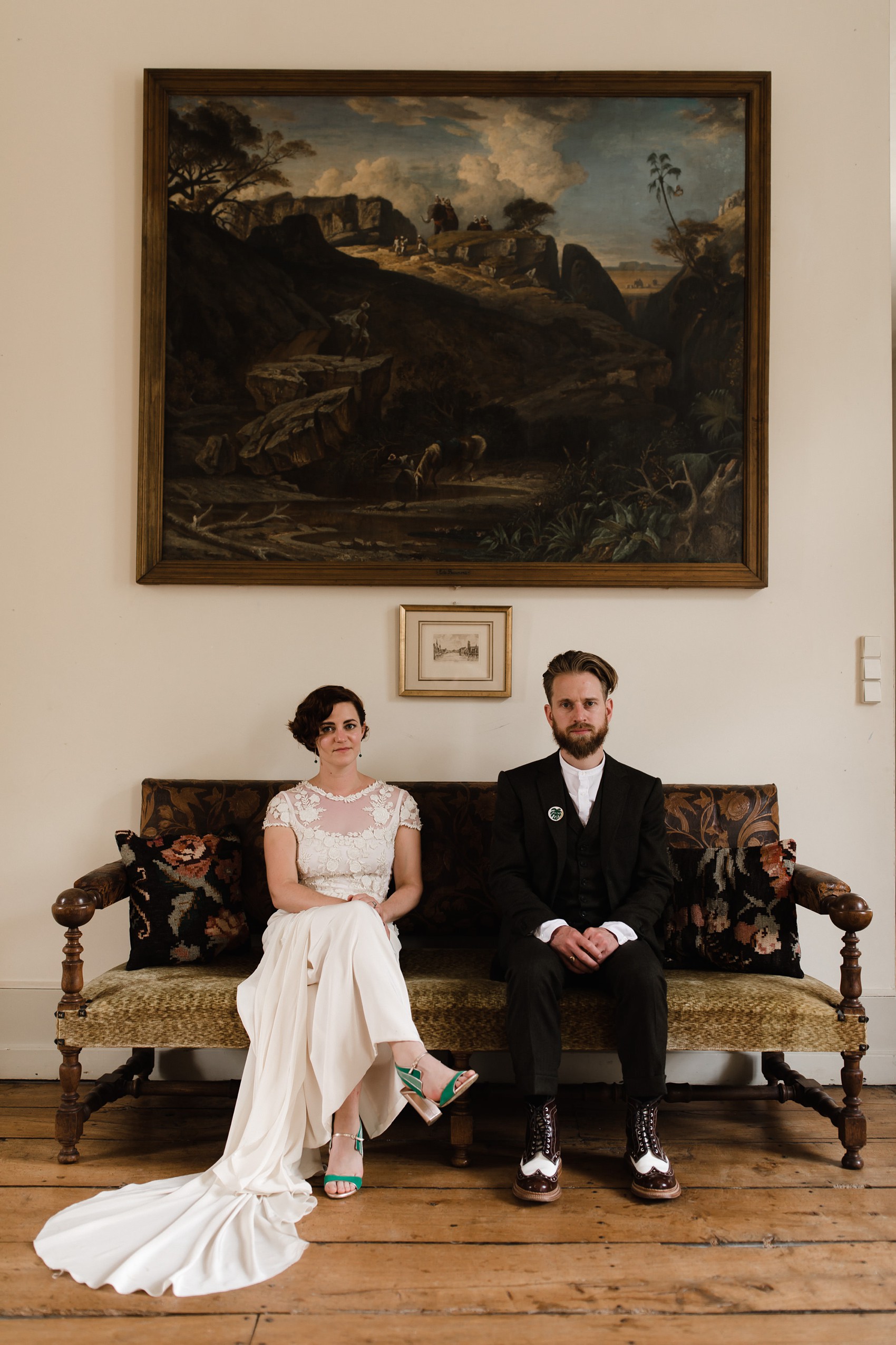 Temperley London bride French Chateau wedding  - A Temperley London Dress, Velvet, Tweed + Jewel Tones for a Joyful Chateau Wedding in South West France