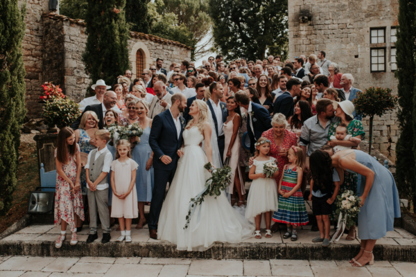 A Caroline Castigliano Dress for a Timelessly Elegant + Romantic French Château Wedding