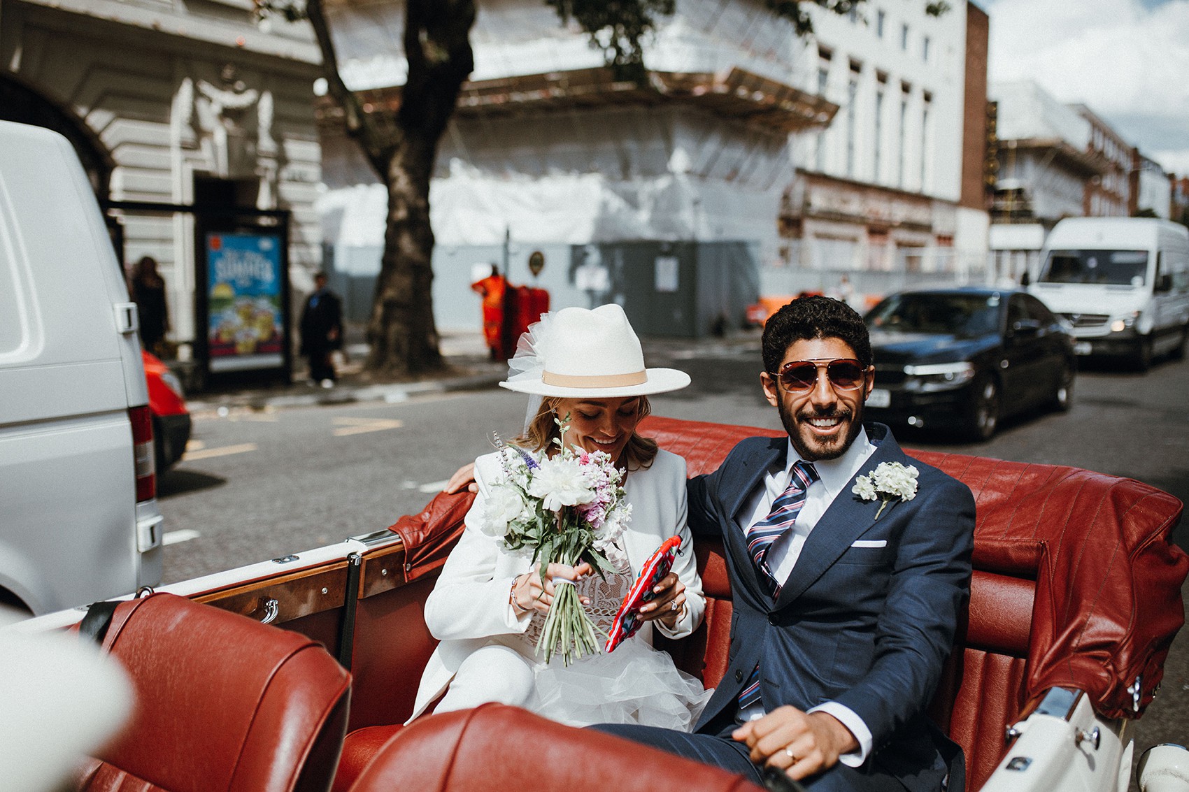 20 Bride in trousers fedora