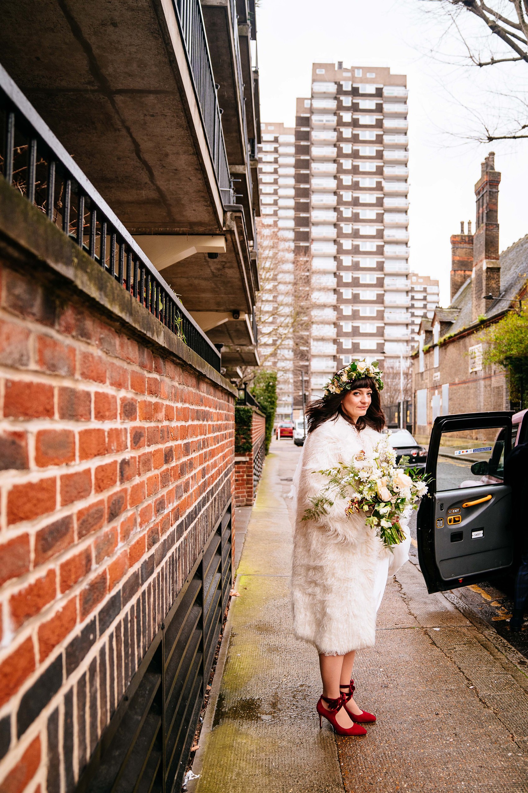  Wiltons Hall Wedding Bo Luca bride - A Bo & Luca Bride in a Floral Crown for a Beautiful, Blended Family Wedding at Wilton's Music Hall