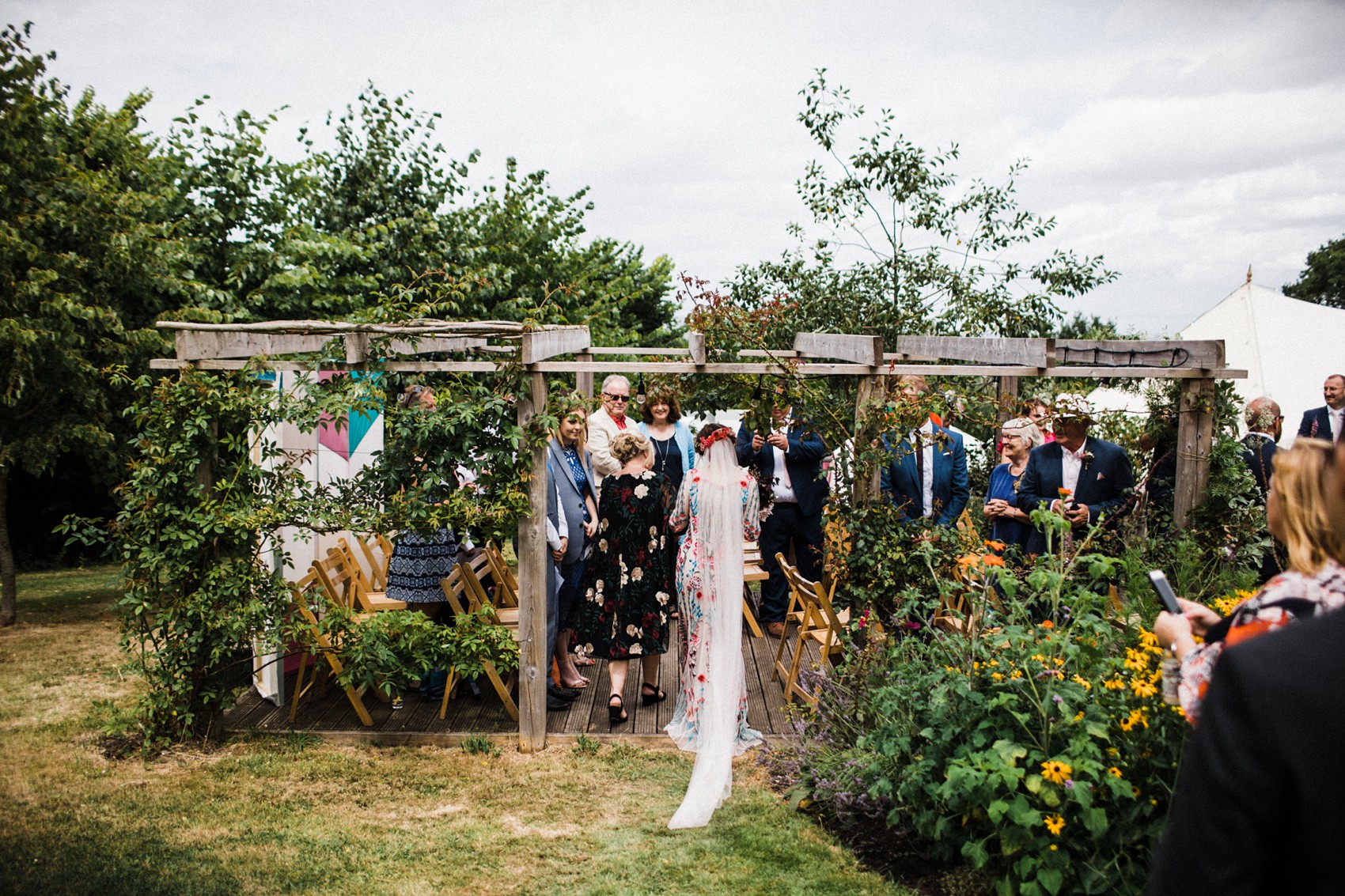 21 Floral Temperley dress garden wedding at home