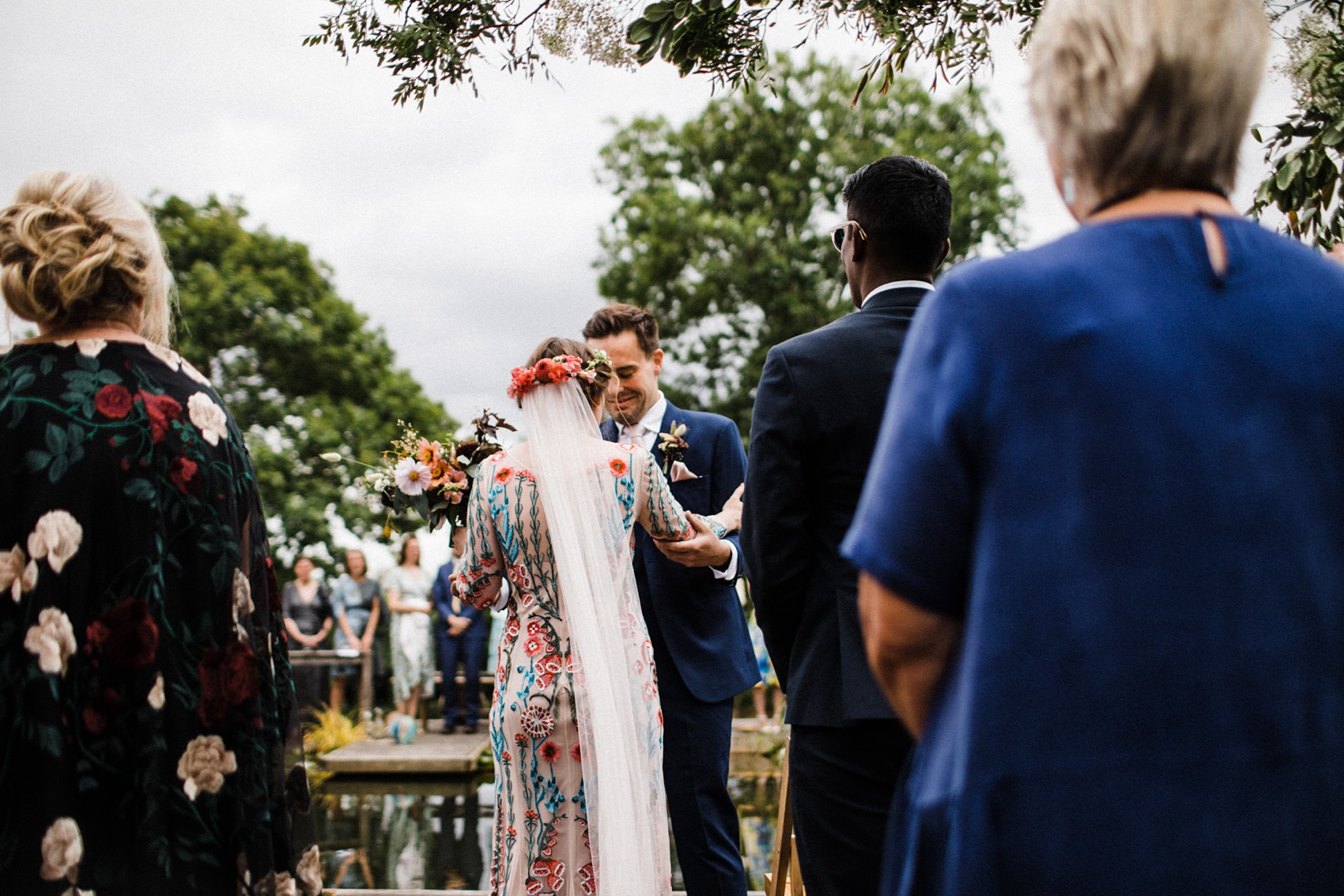 22 Floral Temperley dress garden wedding at home