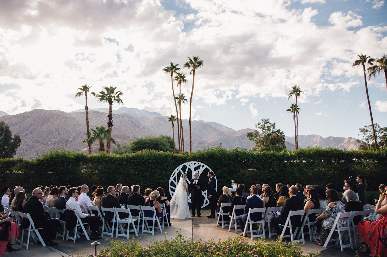 25 Palm Springs Wedding Frank Sinatra Estate Jenny Packham dress