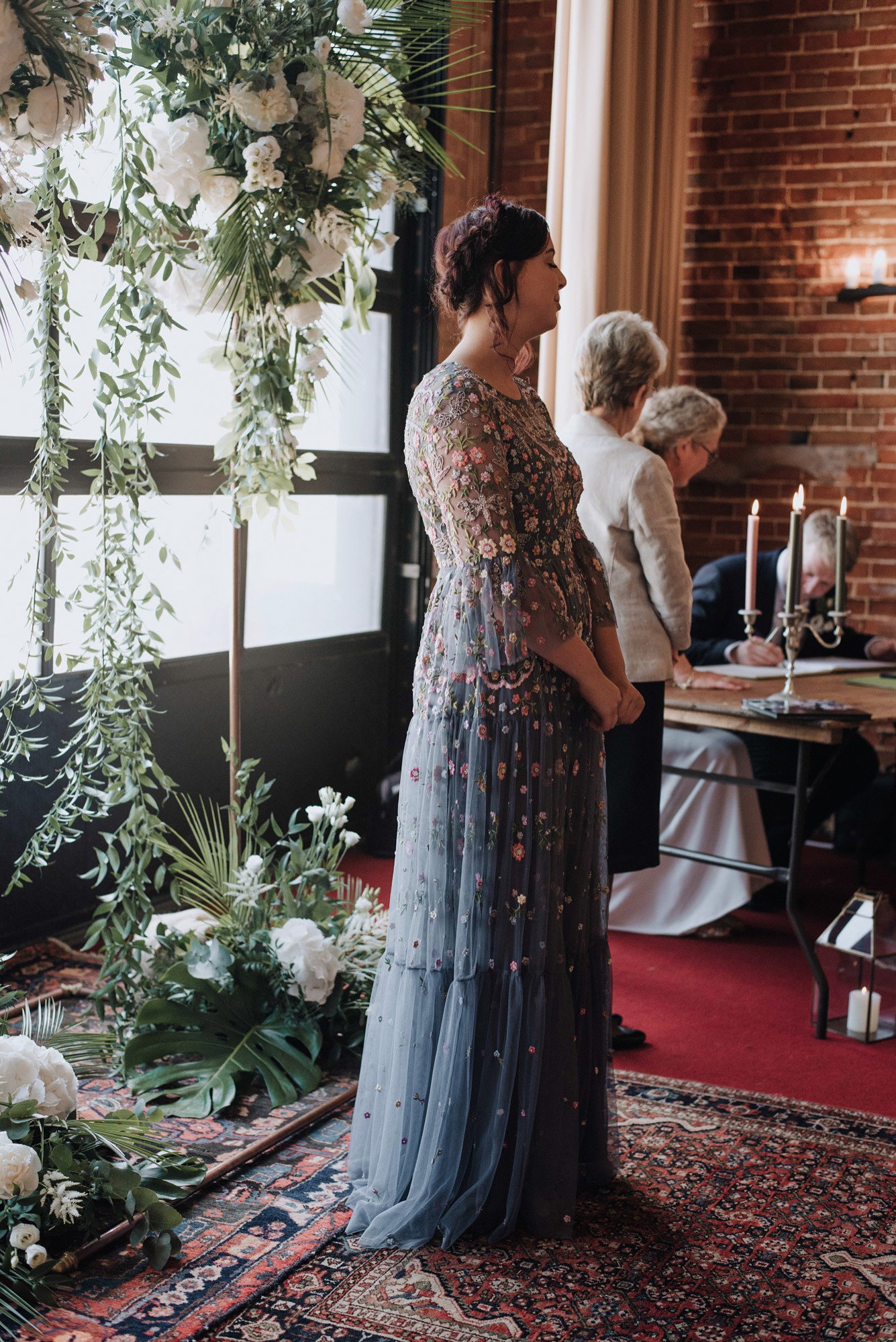 29 Stephanie Allin dress Boho Botanical Barn Wedding Norfolk - A Stephanie Allin Dress + Bridesmaids in Needle & Thread for a Botanical, Boho Barn Wedding in Norfolk 29 Stephanie Allin dress Boho Botanical Barn Wedding Norfolk