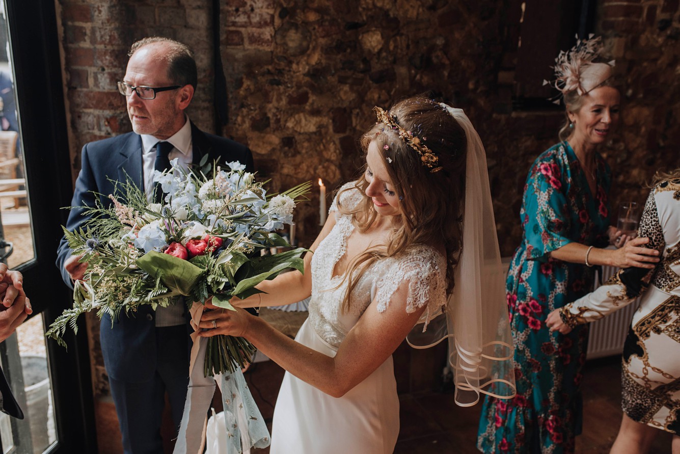 34 Stephanie Allin dress Boho Botanical Barn Wedding Norfolk - A Stephanie Allin Dress + Bridesmaids in Needle & Thread for a Botanical, Boho Barn Wedding in Norfolk 34 Stephanie Allin dress Boho Botanical Barn Wedding Norfolk