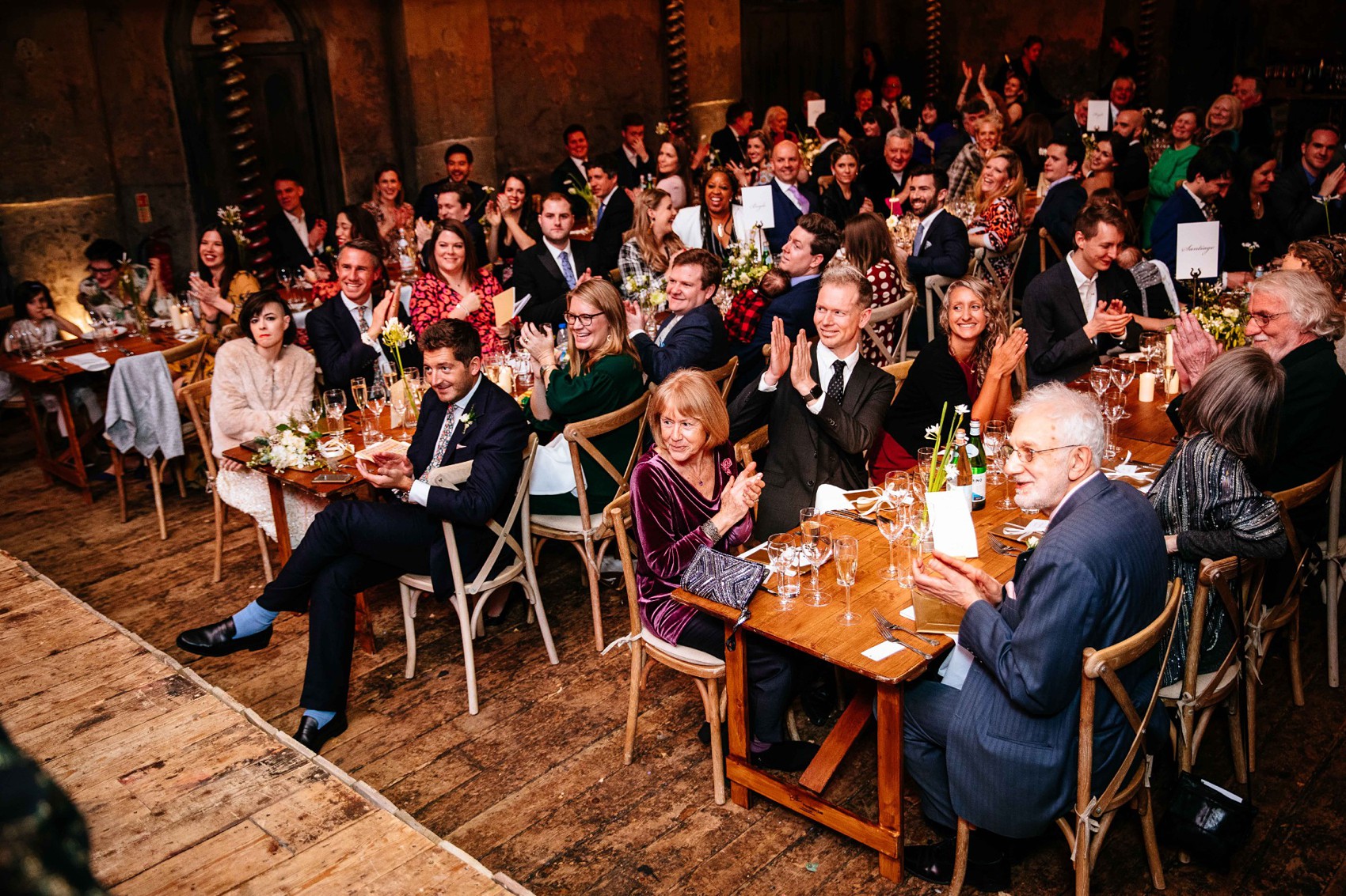  Wiltons Hall Wedding Bo Luca bride - A Bo & Luca Bride in a Floral Crown for a Beautiful, Blended Family Wedding at Wilton's Music Hall