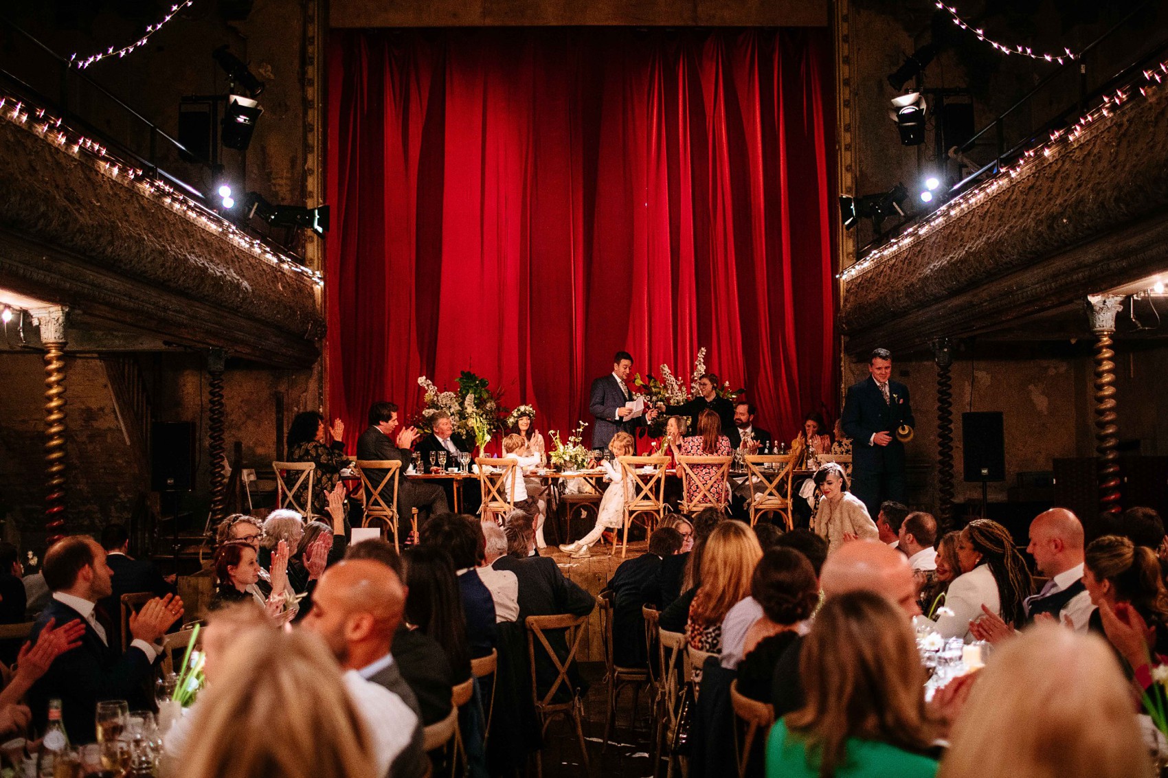  Wiltons Hall Wedding Bo Luca bride - A Bo & Luca Bride in a Floral Crown for a Beautiful, Blended Family Wedding at Wilton's Music Hall