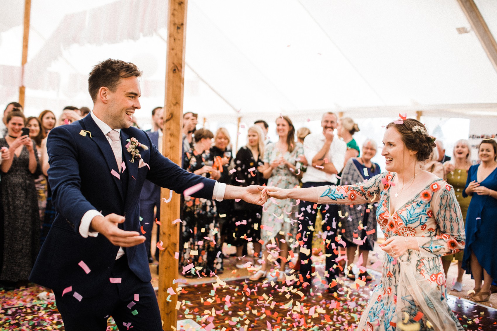 65 Floral Temperley dress garden wedding at home