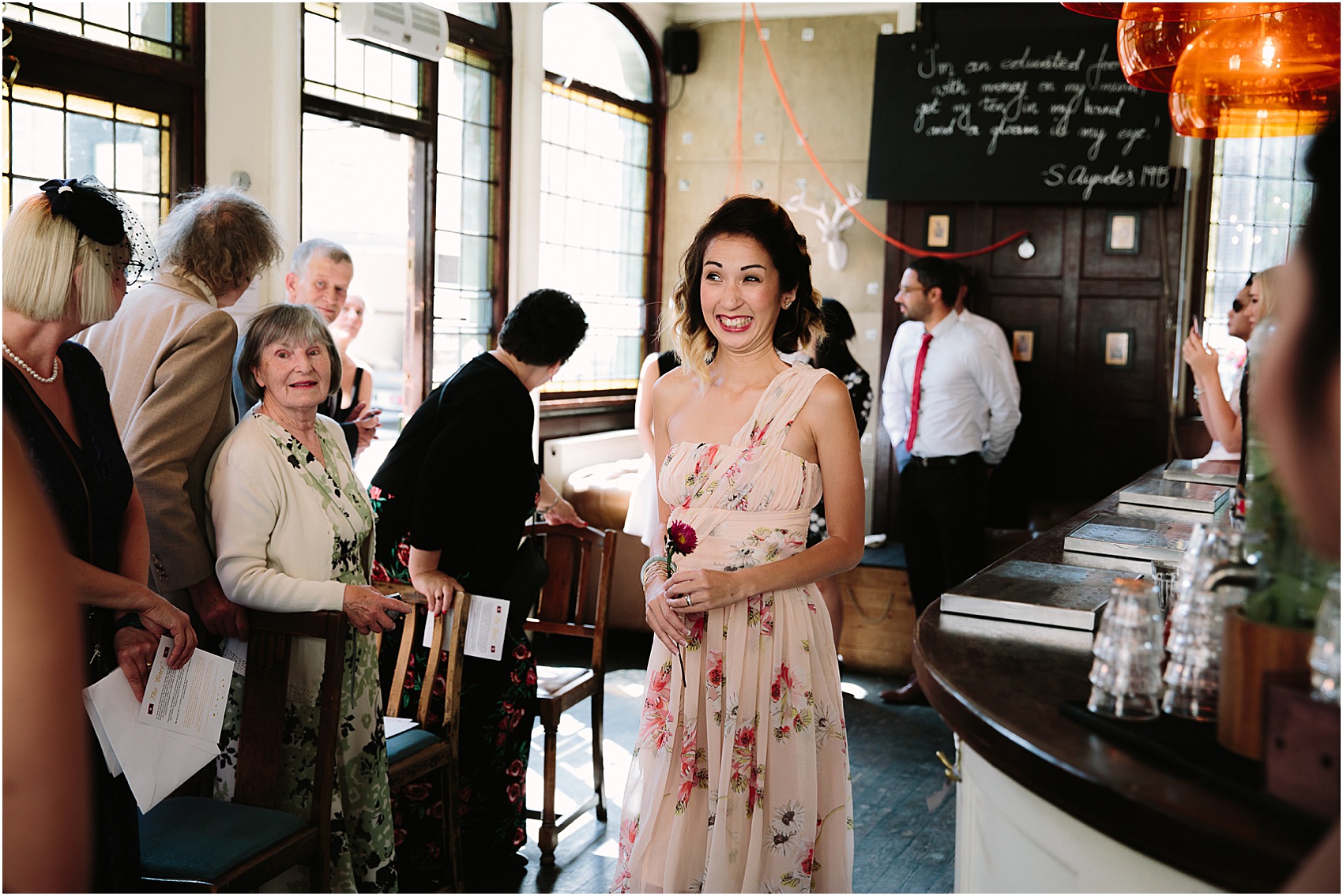 Colourful Multicultural London pub wedding 15 - A Tinder Couple & Their Colourful, Modern + Multicultural London Pub Wedding Colourful Multicultural London pub wedding 15
